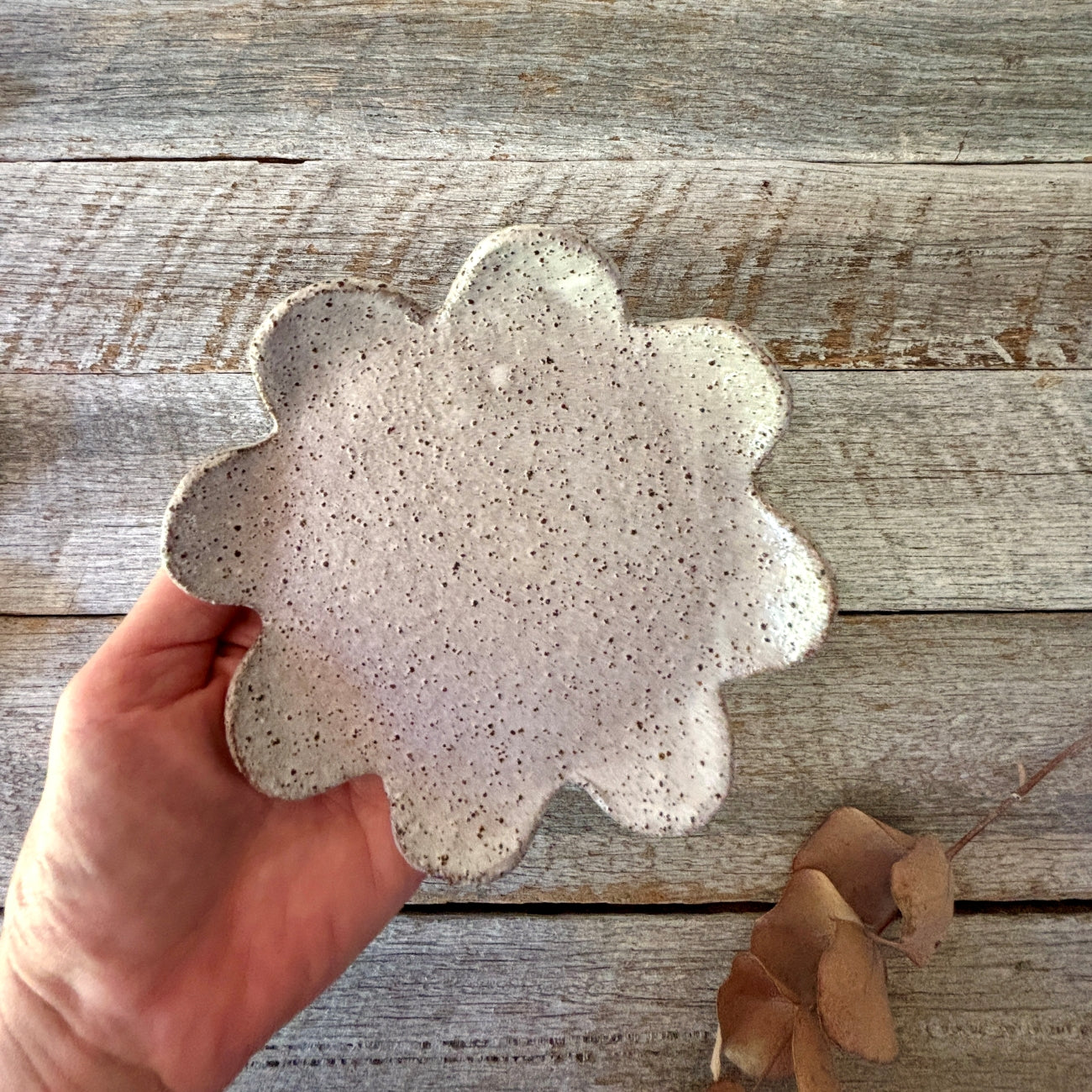 Ceramic Rustic Flower Plates - Set of 3