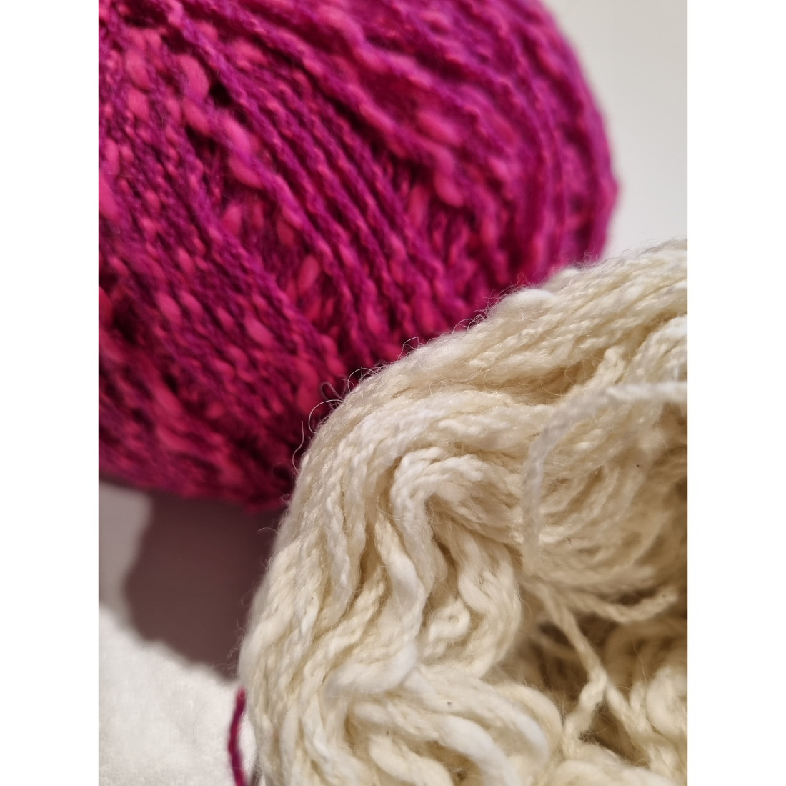Cozy pink and white waffle-weave scarf