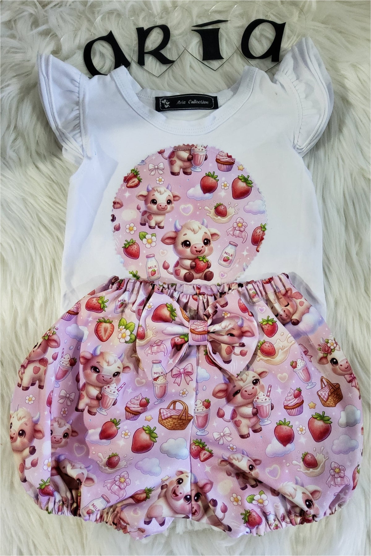 Strawberry Cow 2 piece set size 1