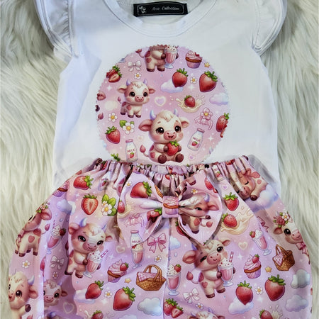 Strawberry Cow 2 piece set size 1