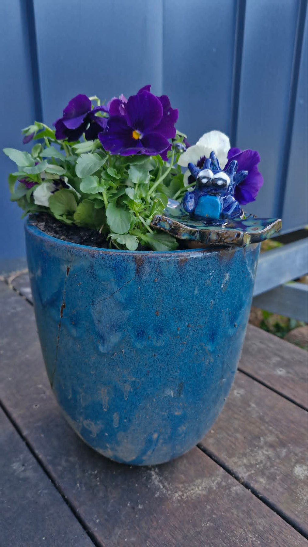 Small Axolotl on Flower Sculpture.