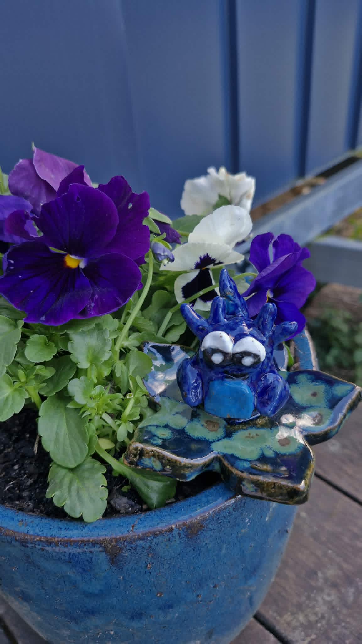 Small Axolotl on Flower Sculpture.