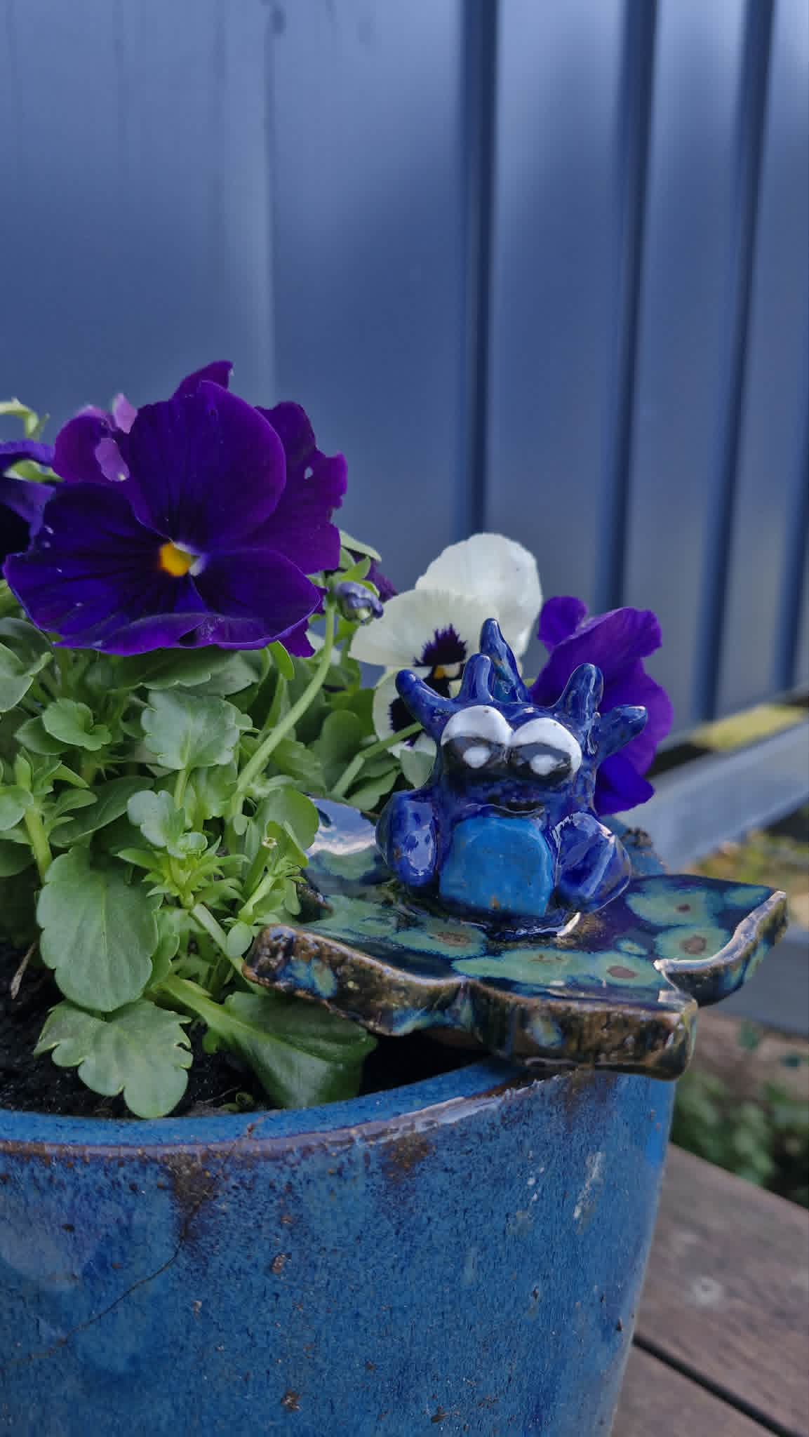 Small Axolotl on Flower Sculpture.