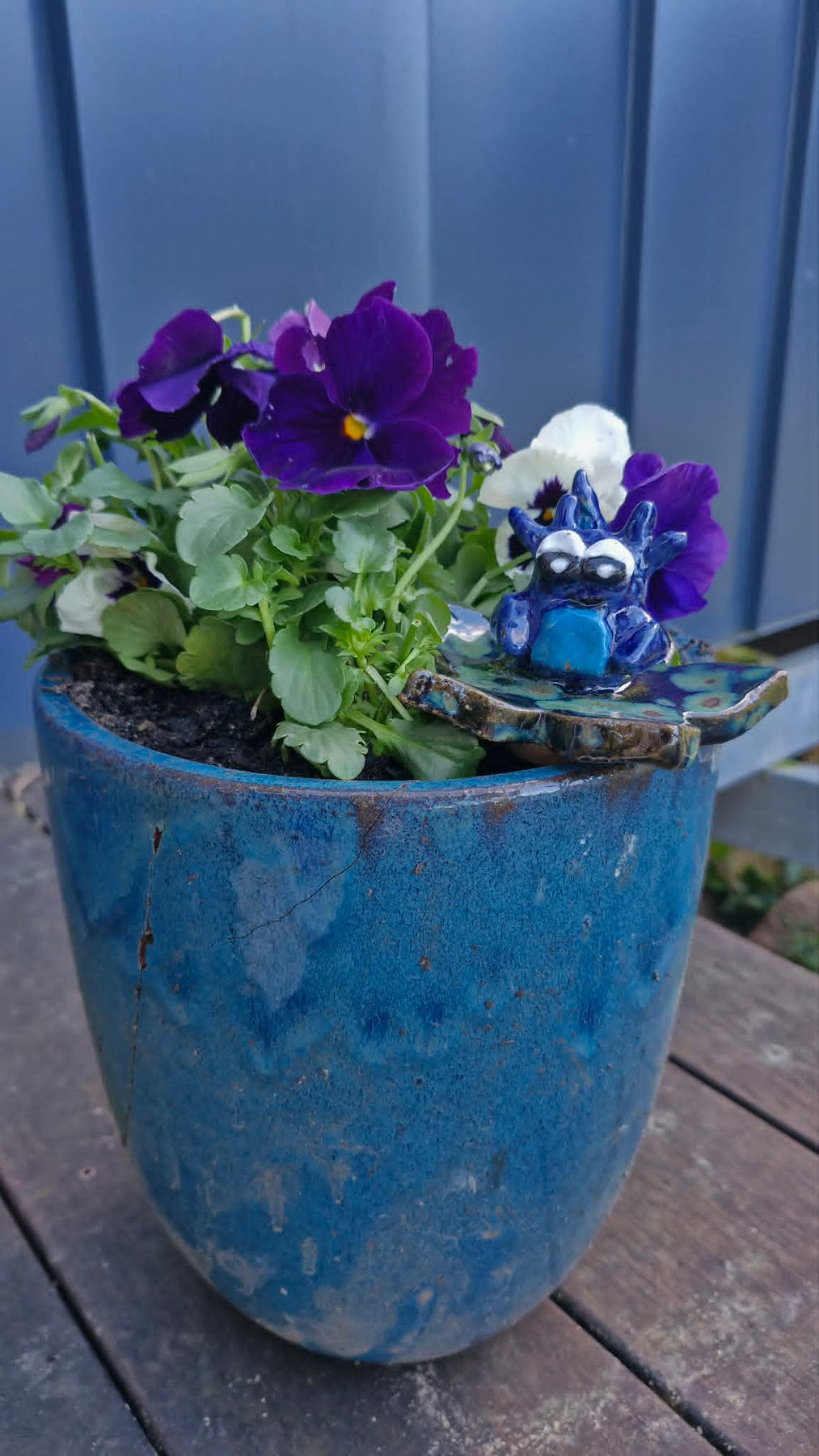 Small Axolotl on Flower Sculpture.