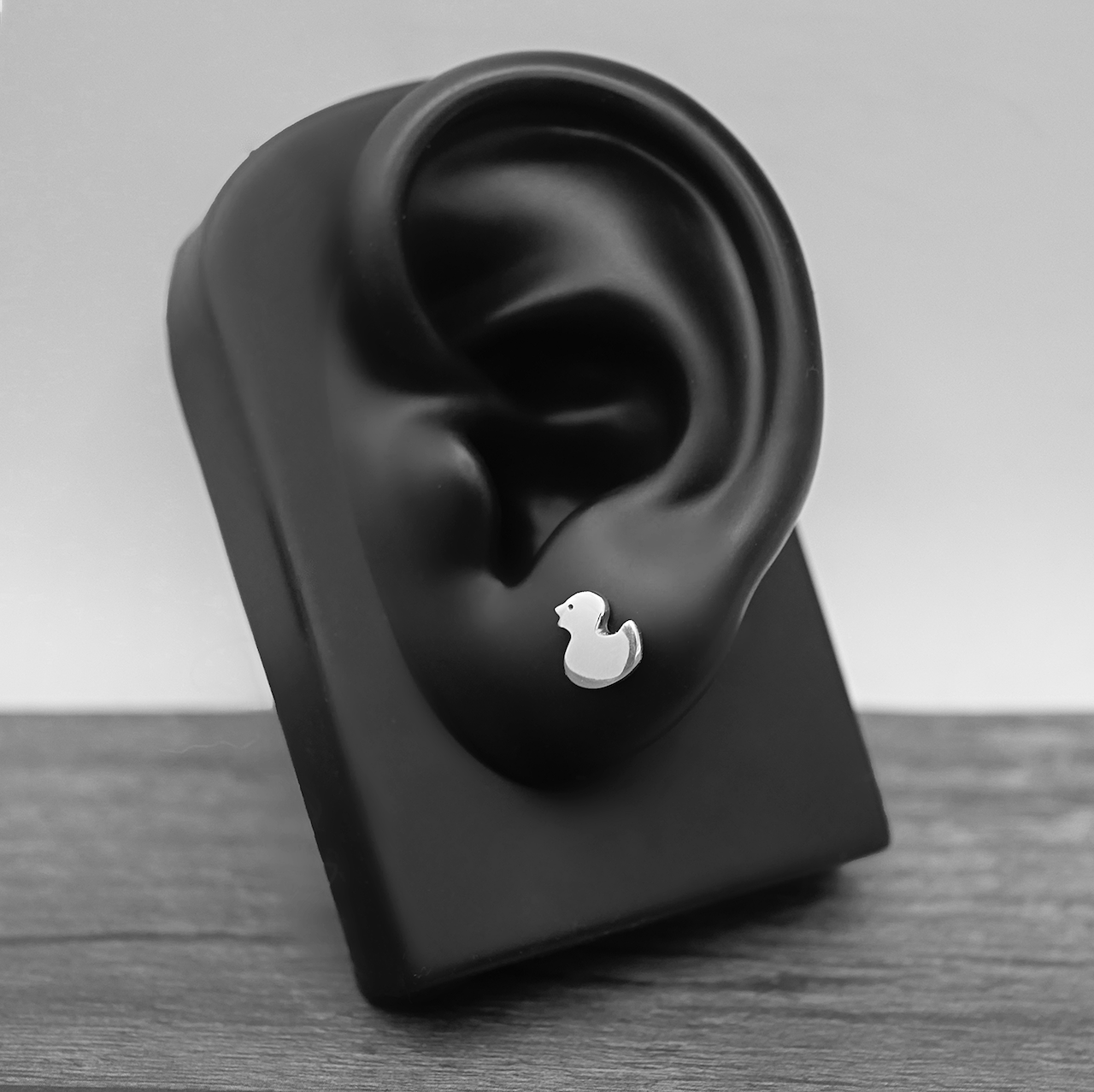 Ducky Studs - Handmade Sterling Silver Rubber Duck Earrings by Purplefish Designs