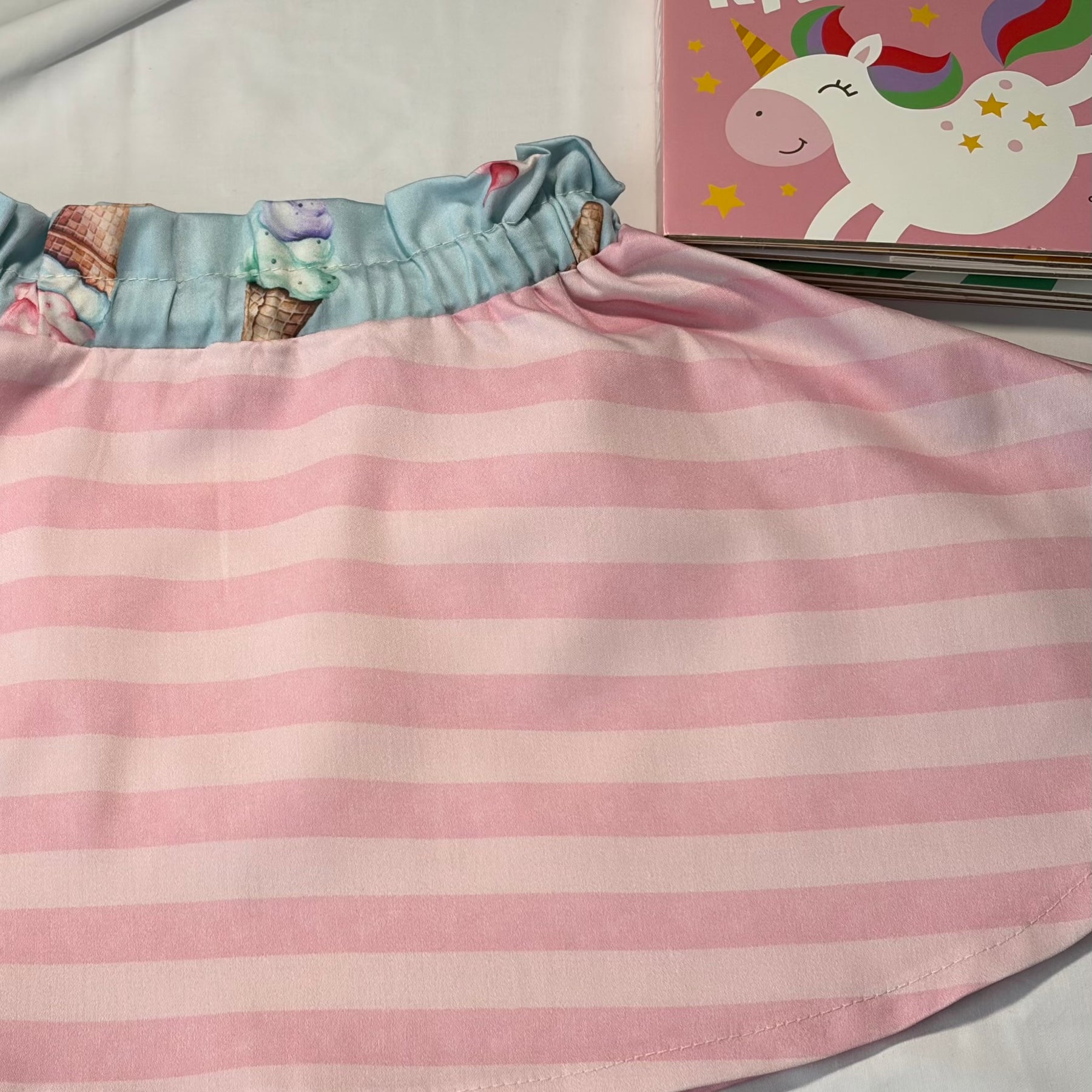 EOFY SALE PINK/WHITE WHITE CANDY STRIPE CIRCLE SKIRT 12-18 mths
