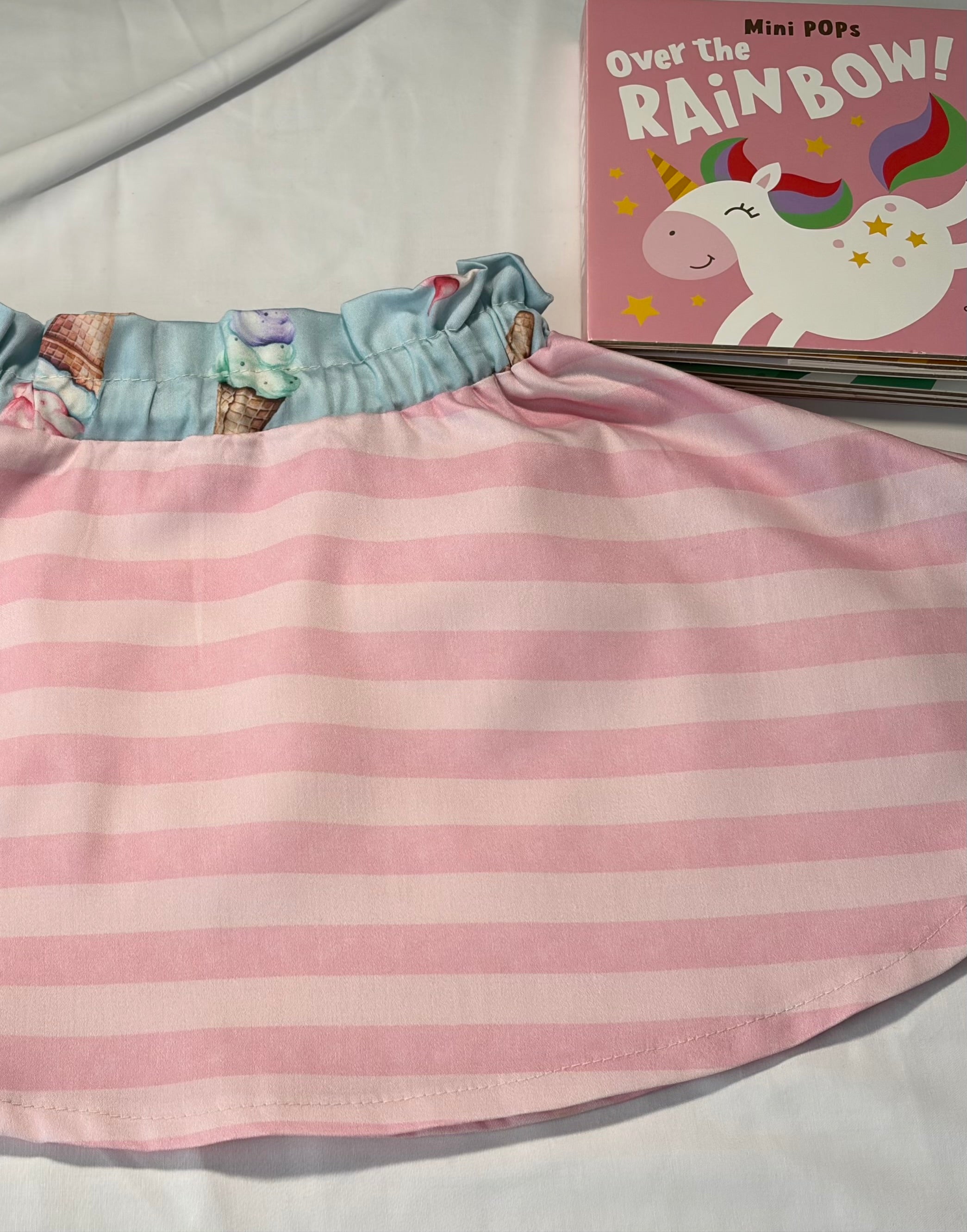 EOFY SALE PINK/WHITE WHITE CANDY STRIPE CIRCLE SKIRT 12-18 mths