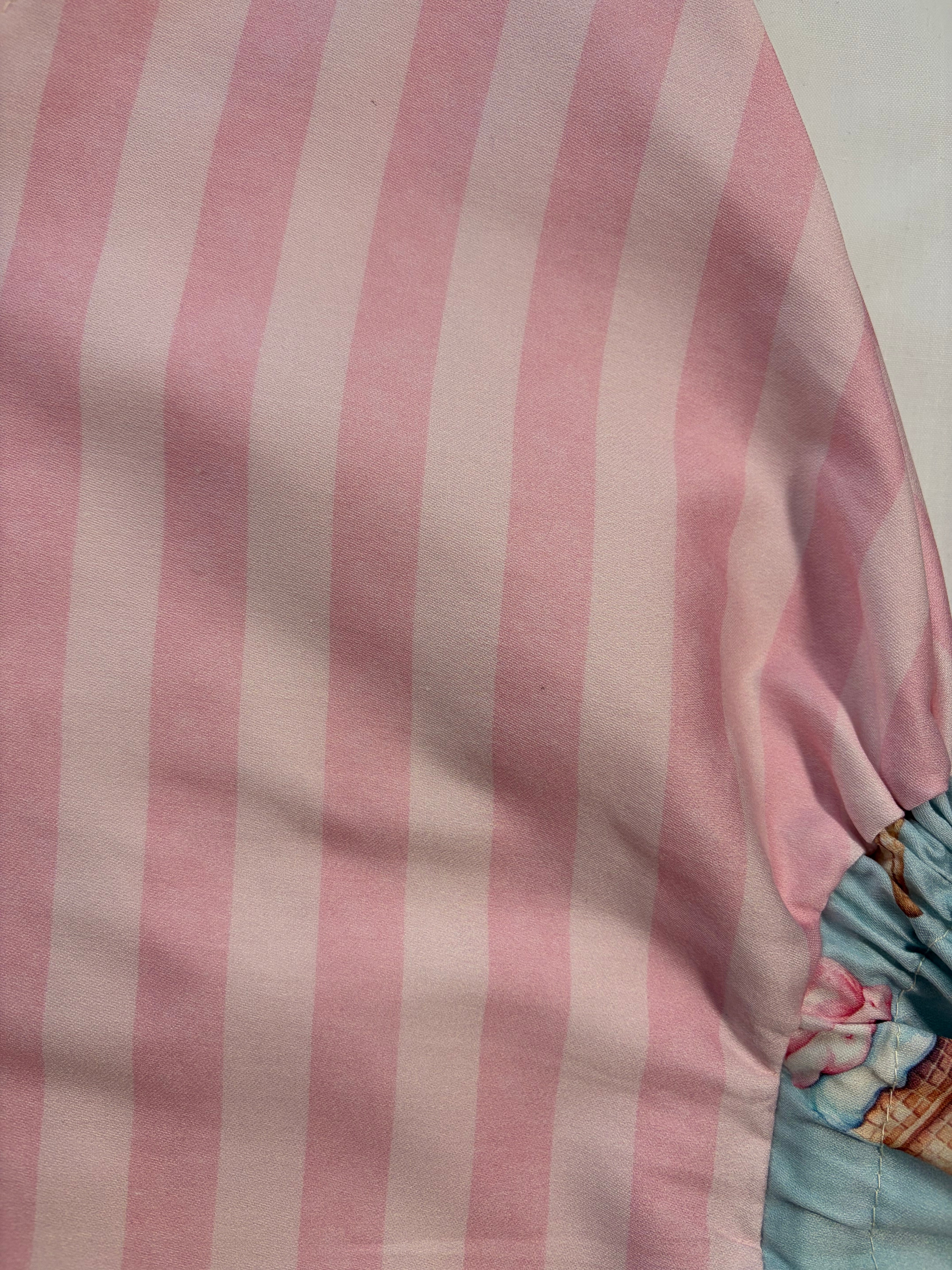 EOFY SALE PINK/WHITE WHITE CANDY STRIPE CIRCLE SKIRT 12-18 mths