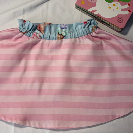EOFY SALE PINK/WHITE WHITE CANDY STRIPE CIRCLE SKIRT 12-18 mths