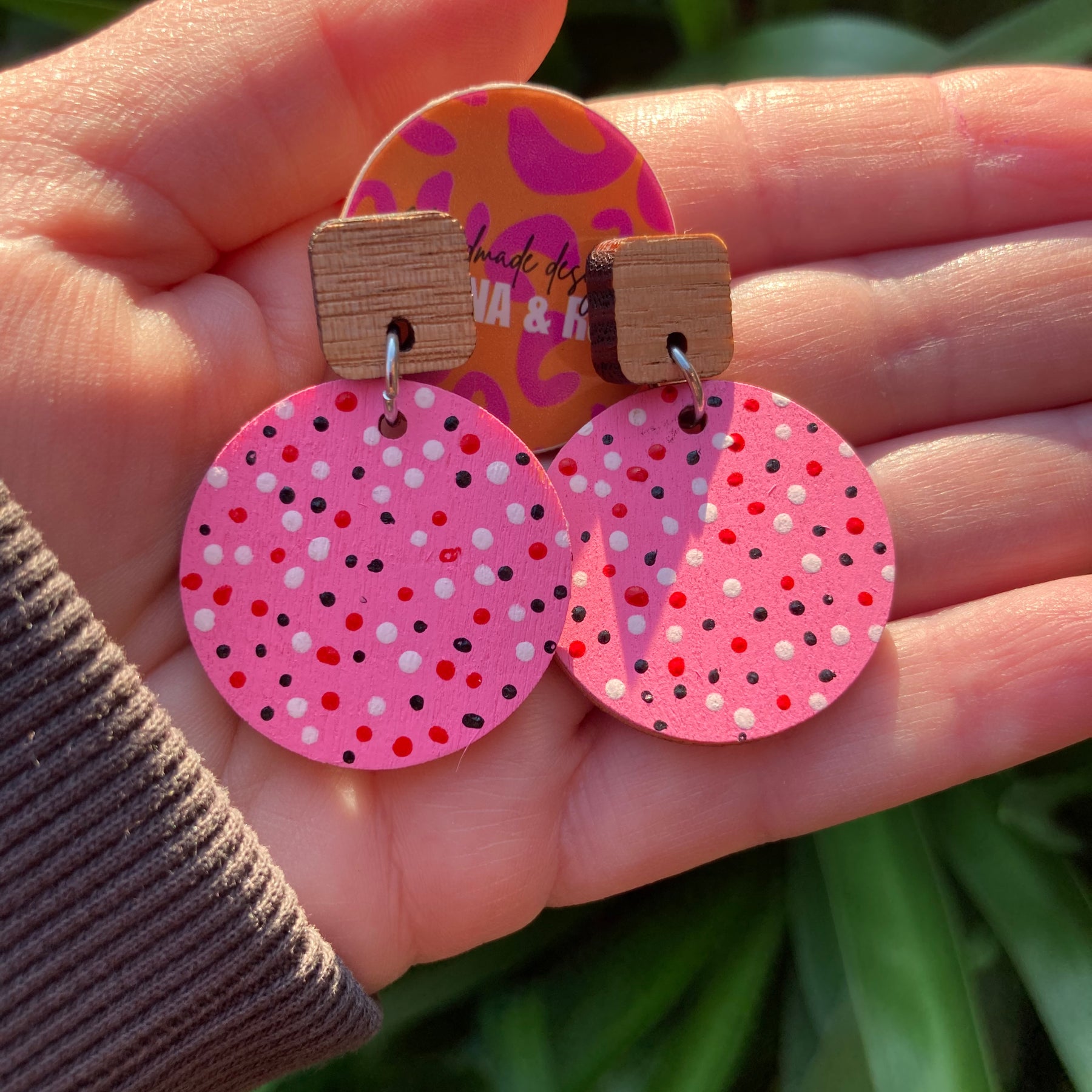 Hand painted dotty earrings