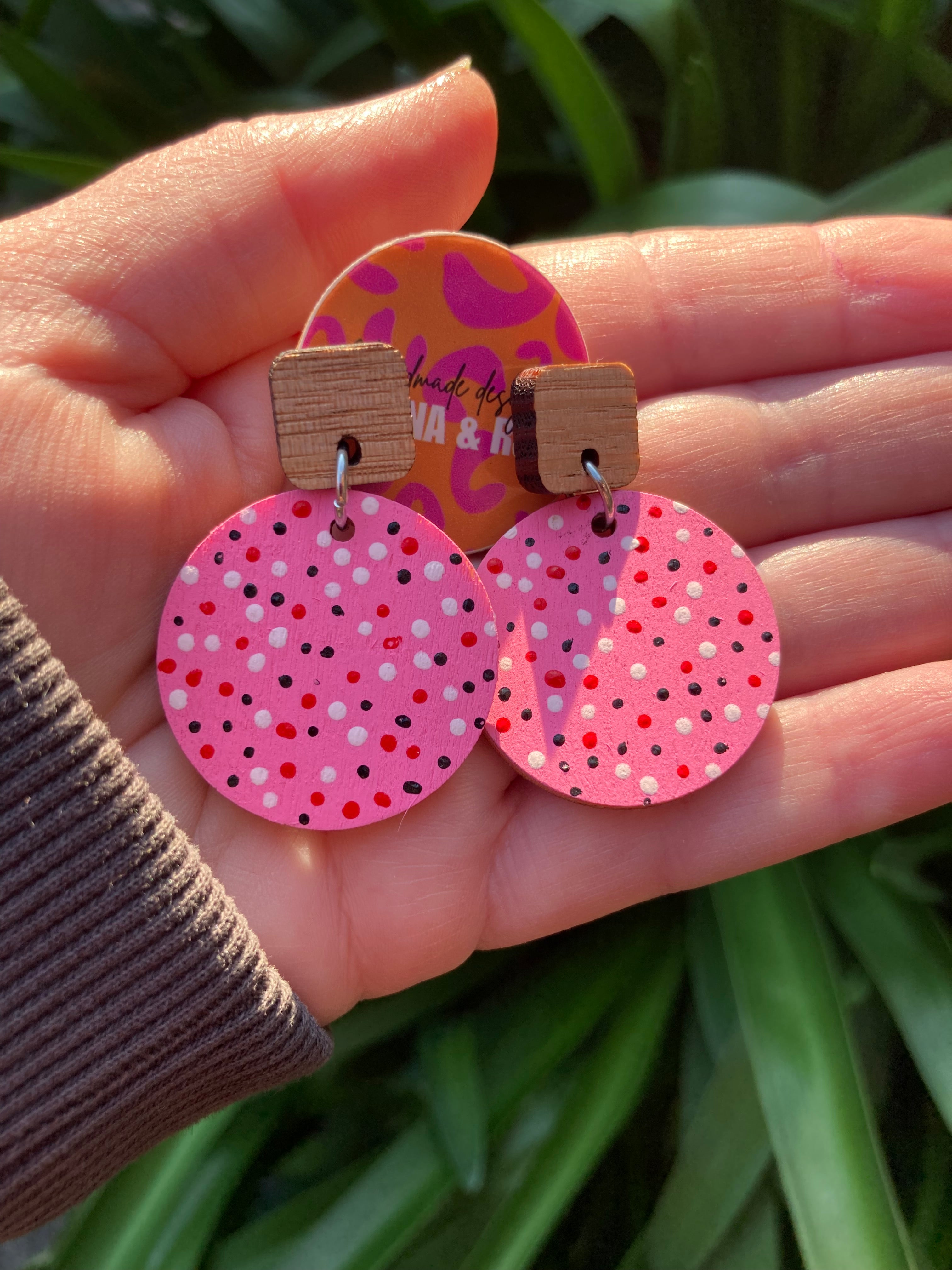 Hand painted dotty earrings