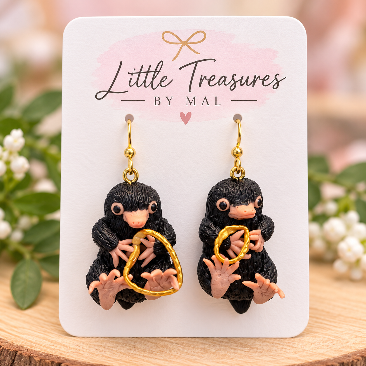 Niffler Hand-sculpted Earrings