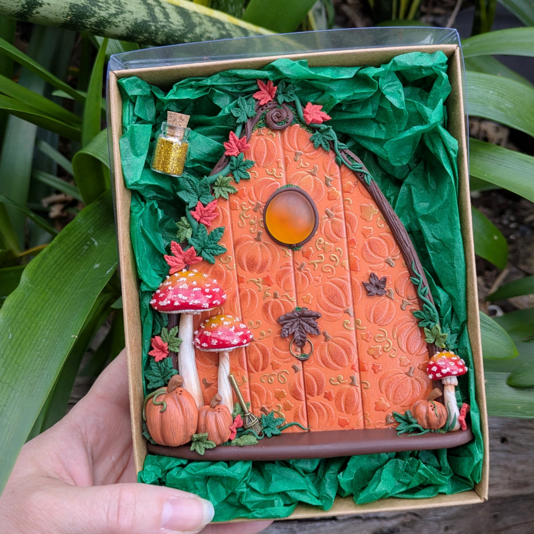 Pumpkin Harvest Fairy Door – A Little Piece of Autumn Magic!