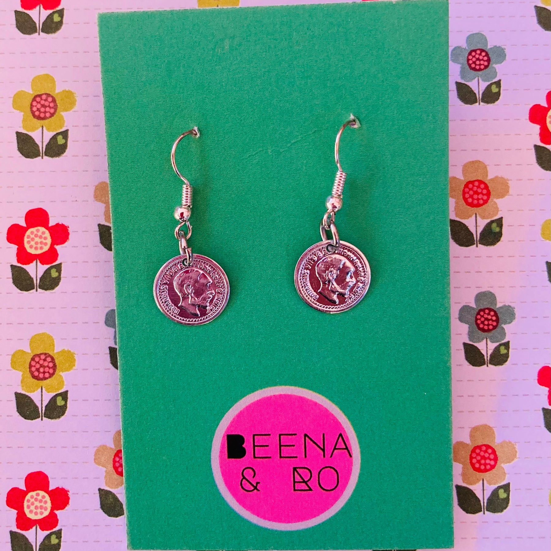 Mini drop coin earrings
