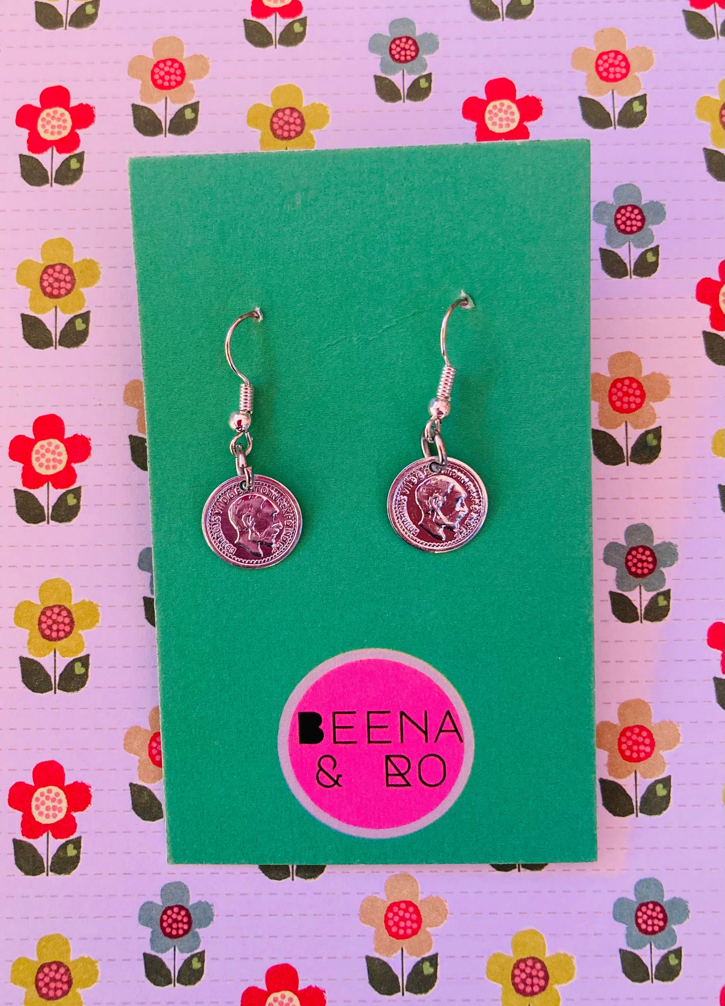 Mini drop coin earrings