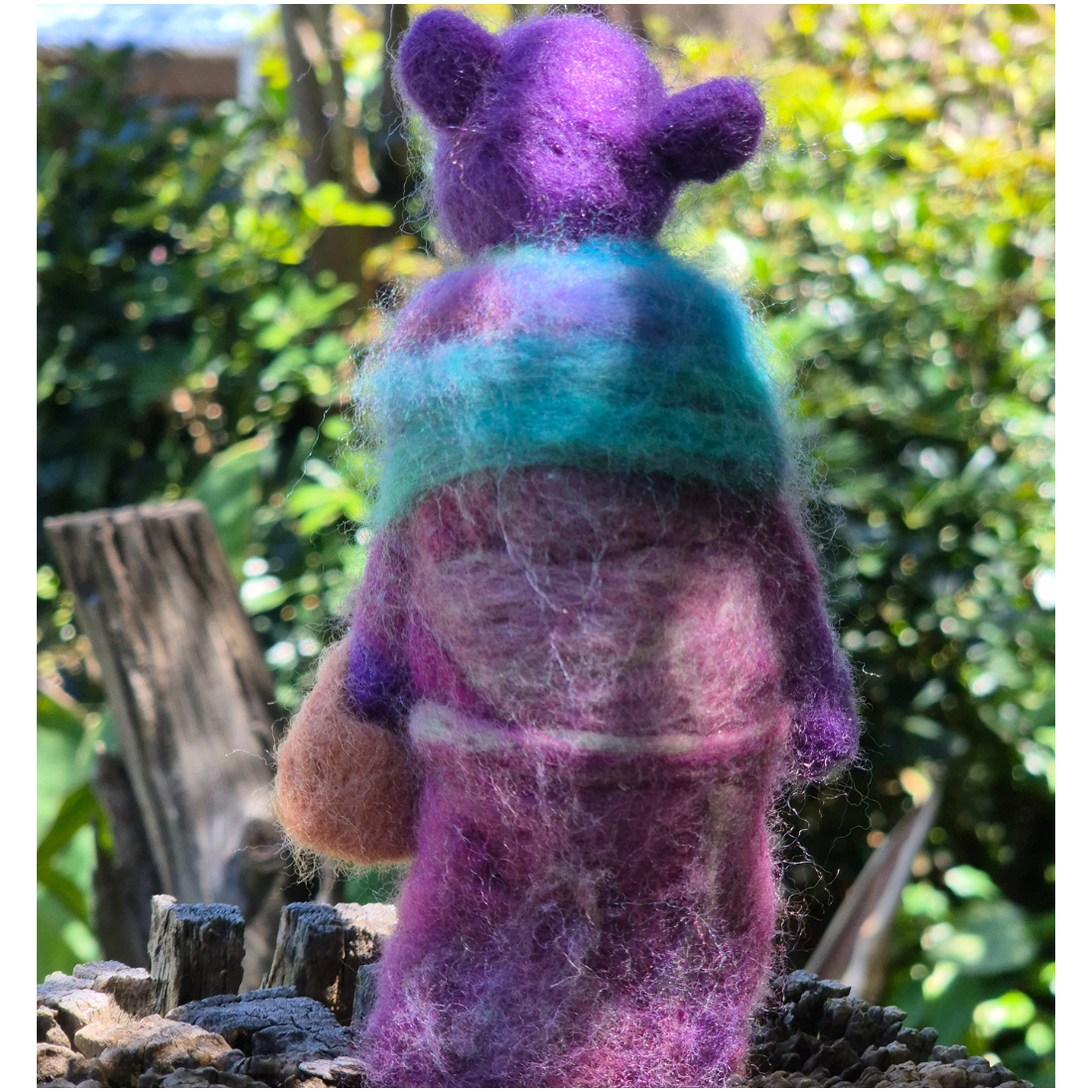 Needle Felted Lady Teddy/Adornment/Display