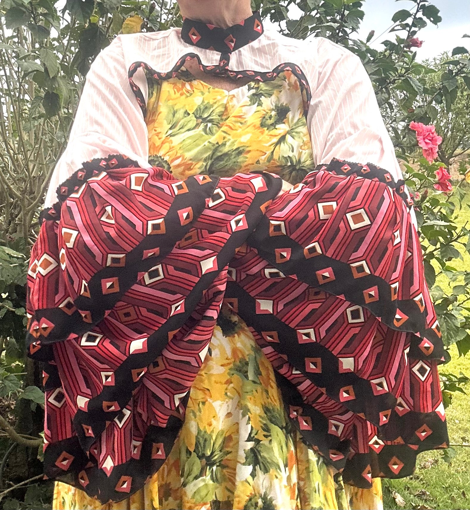 Upcycled Light Pink Bolero Contrasting Chiffon Sleeves