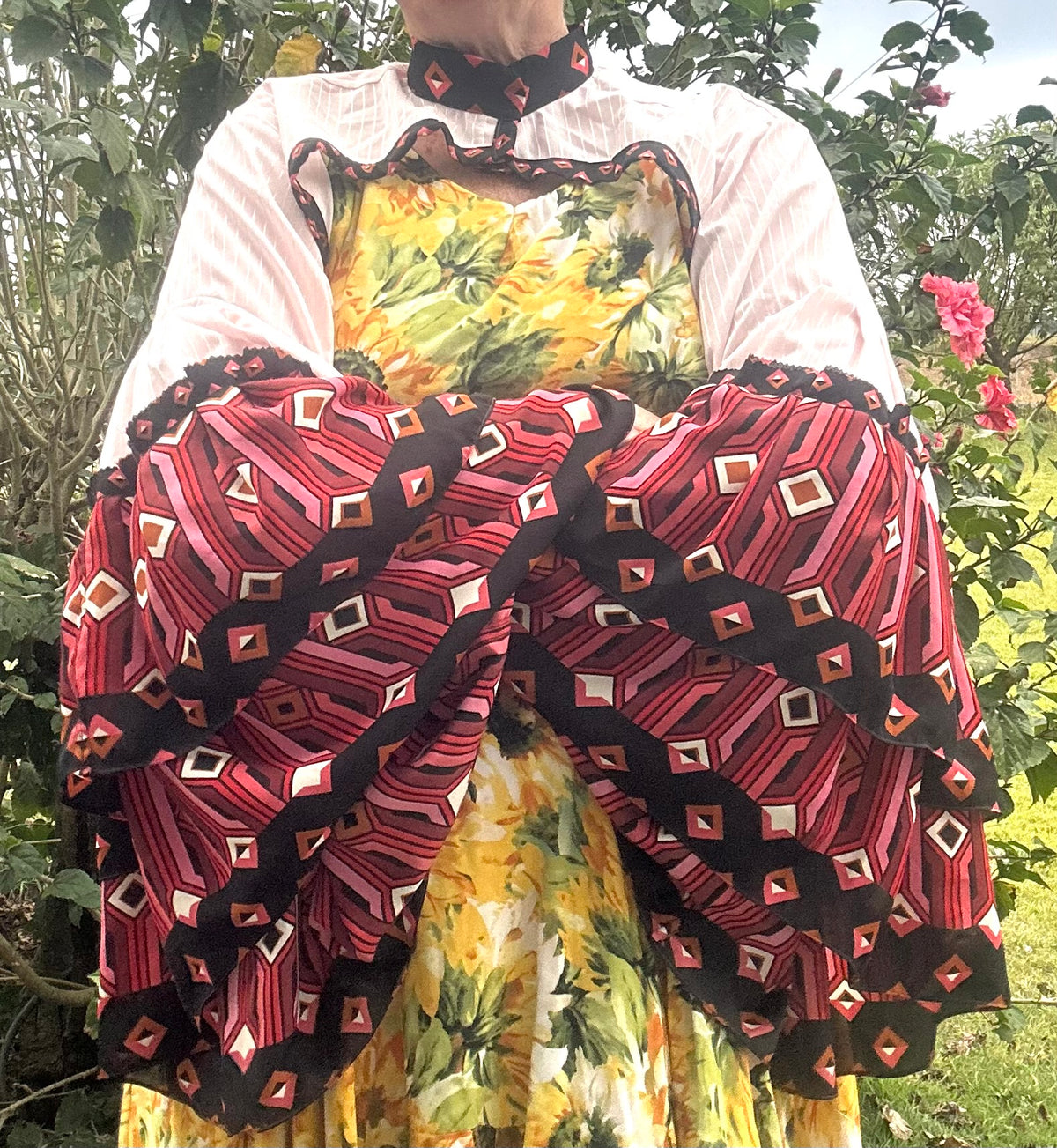 Upcycled Light Pink Bolero Contrasting Chiffon Sleeves
