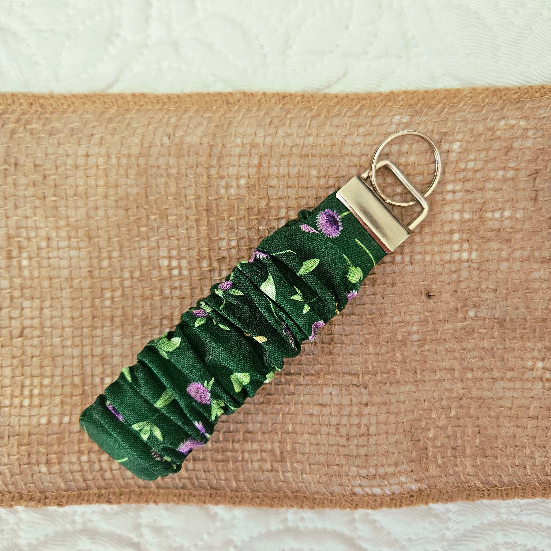 Scrunchie wristlet key fob