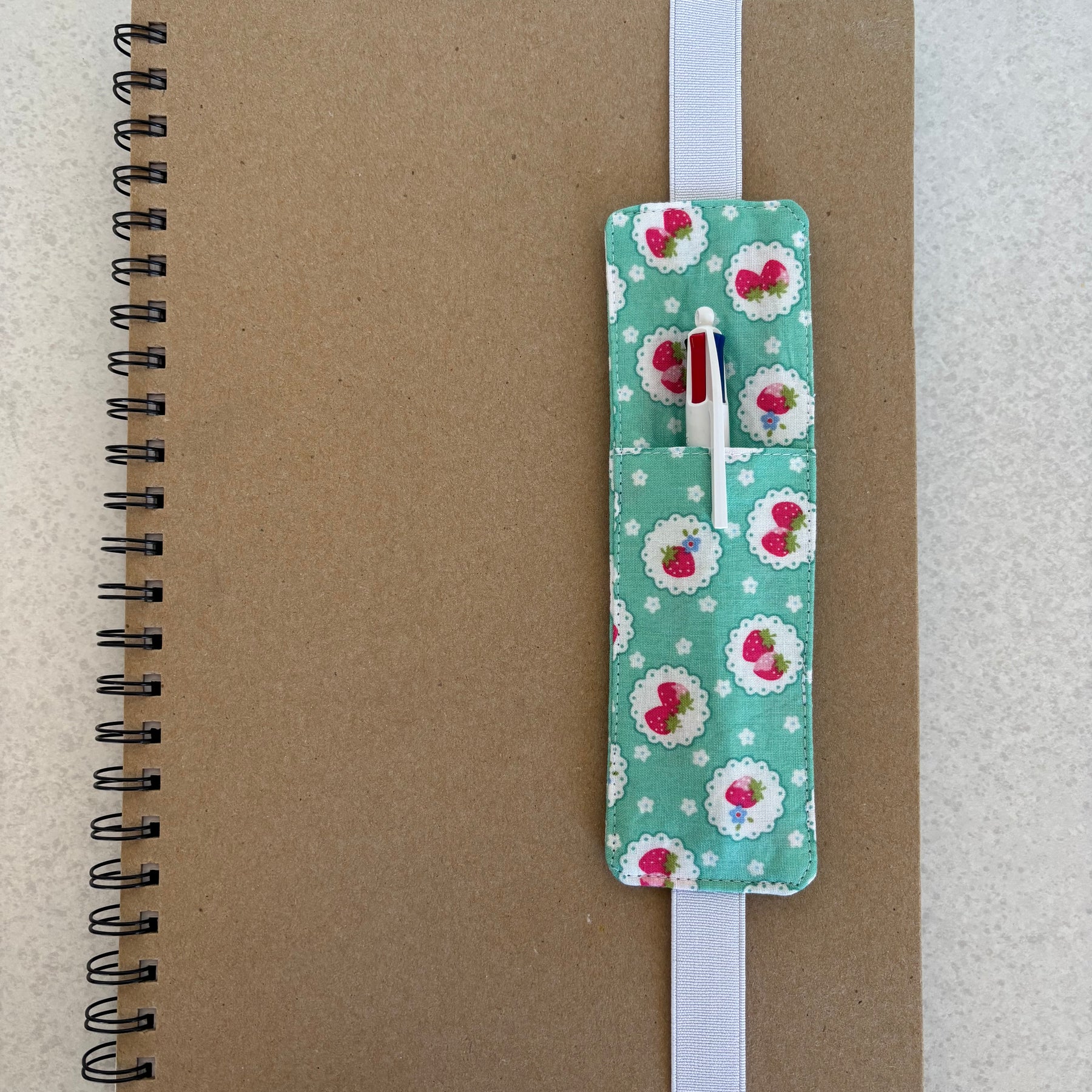 Handmade Fabric Bookmark with Pen Holder | Book Lover Gift
