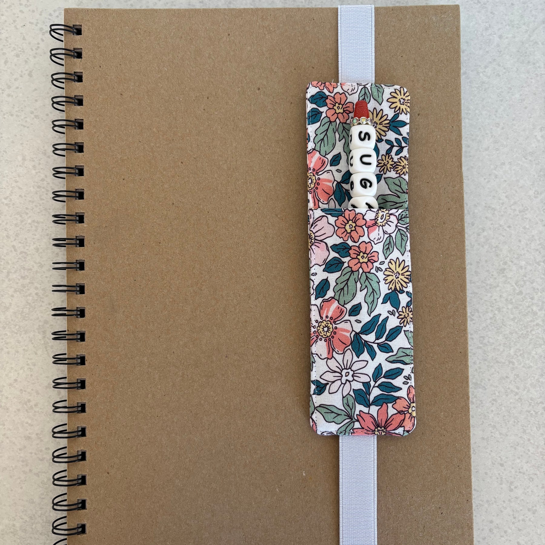 Handmade Fabric Bookmark with Pen Holder | Book Lover Gift