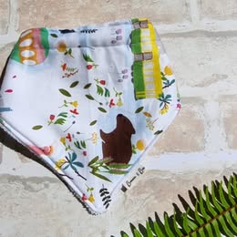 Bandana Bibs, 3 designs, Cotton & Terry towelling, Velcro Closure, E017