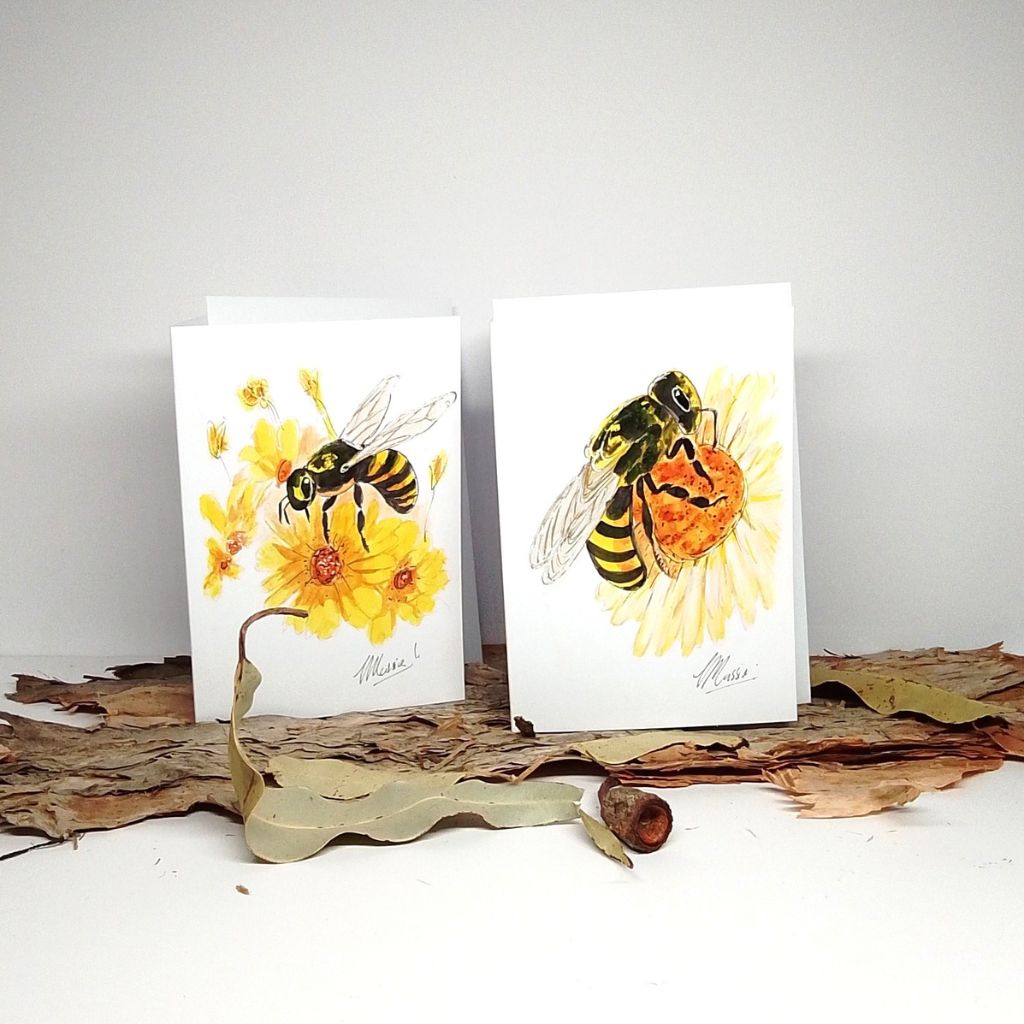 Handpainted Bee Series Notebooks and Cards