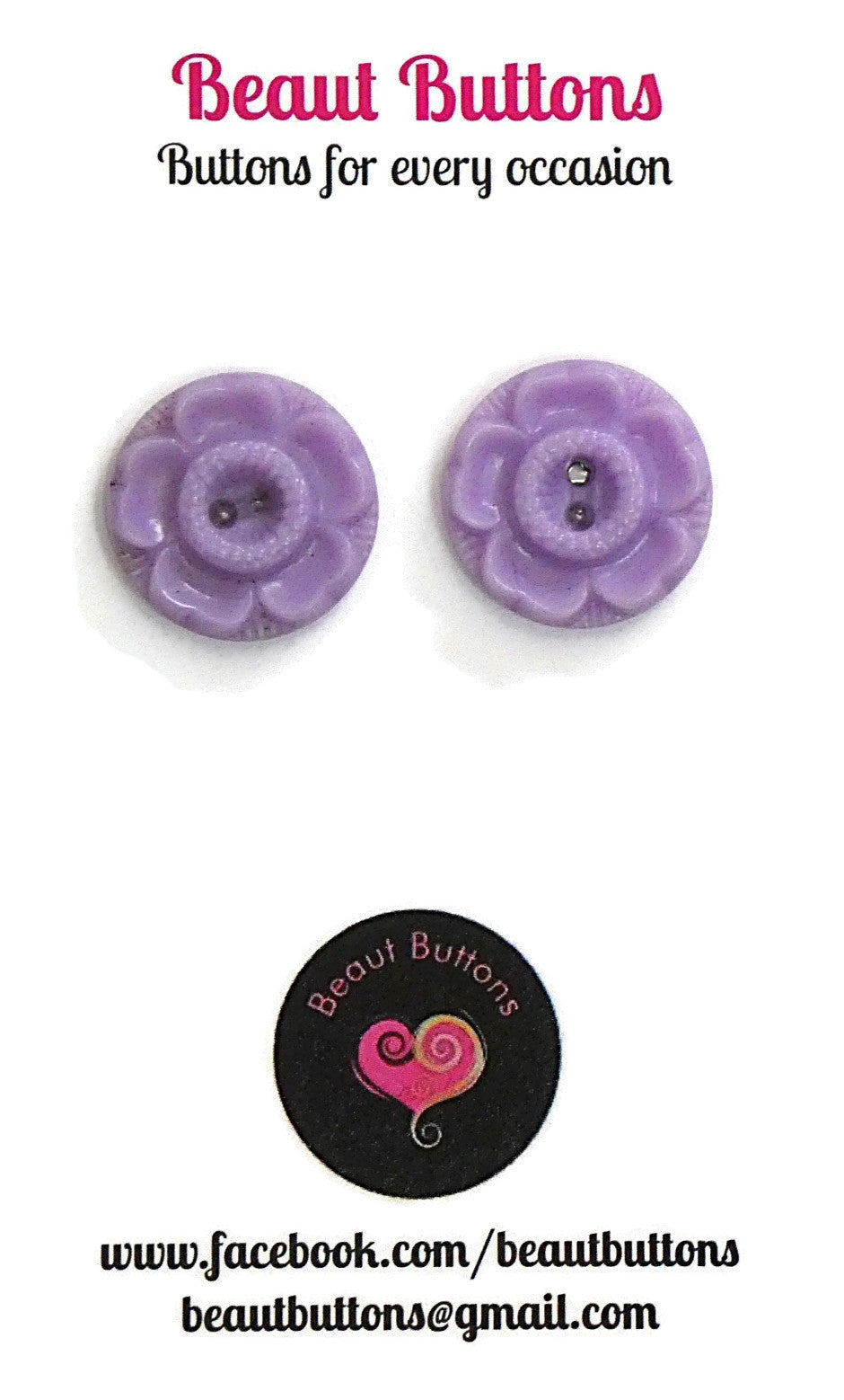 Button necklace - Sweet Lavender