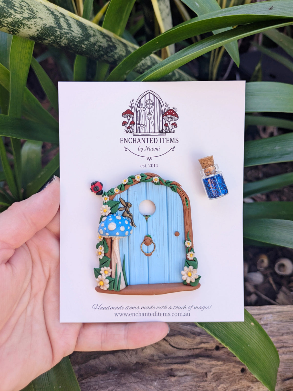 Mini Blue Woodland Fairy Door