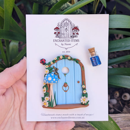 Mini Blue Woodland Fairy Door