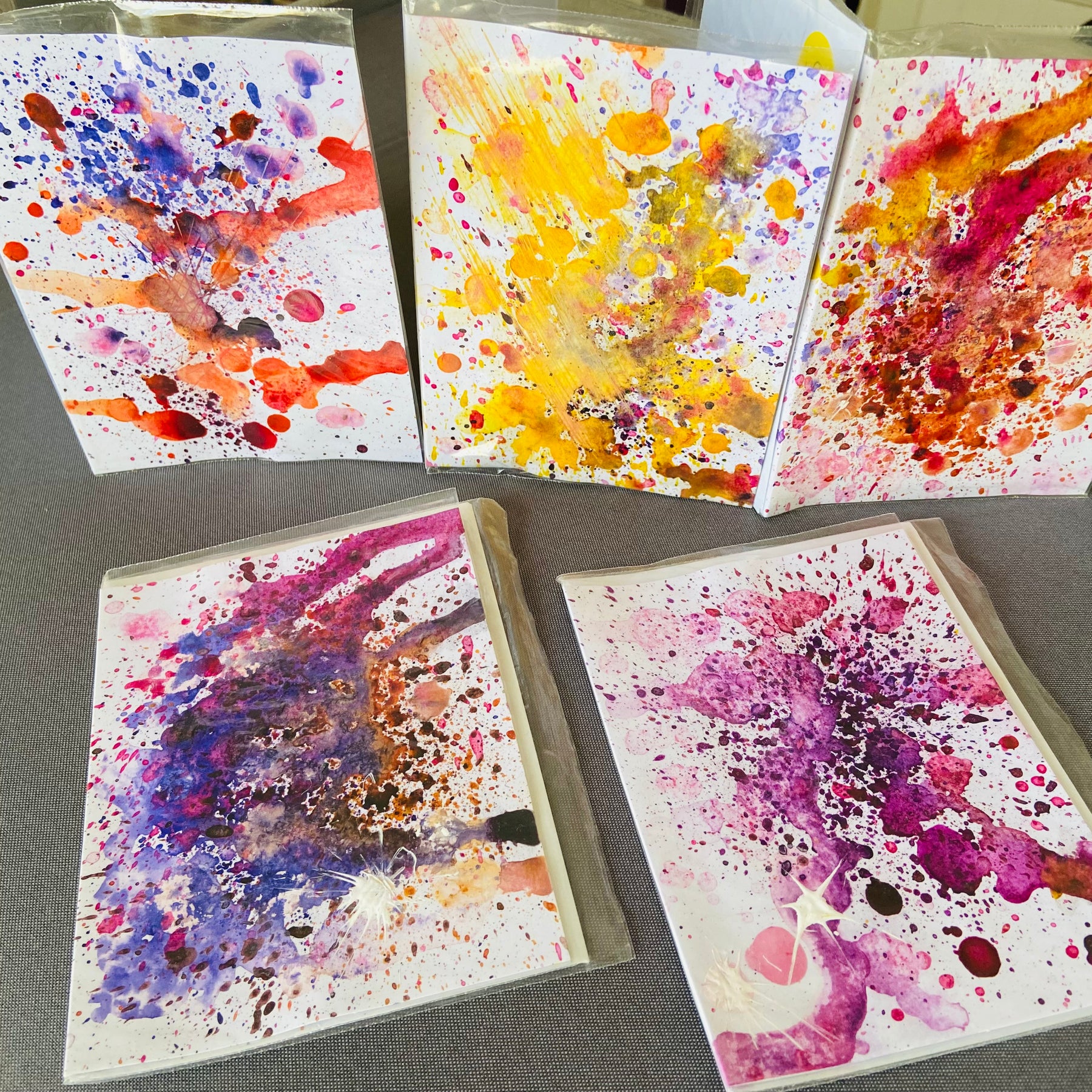 Hand Painted Greeting Cards: 5-pack