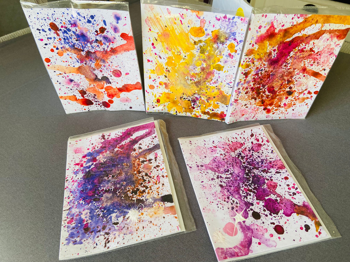Hand Painted Greeting Cards: 5-pack