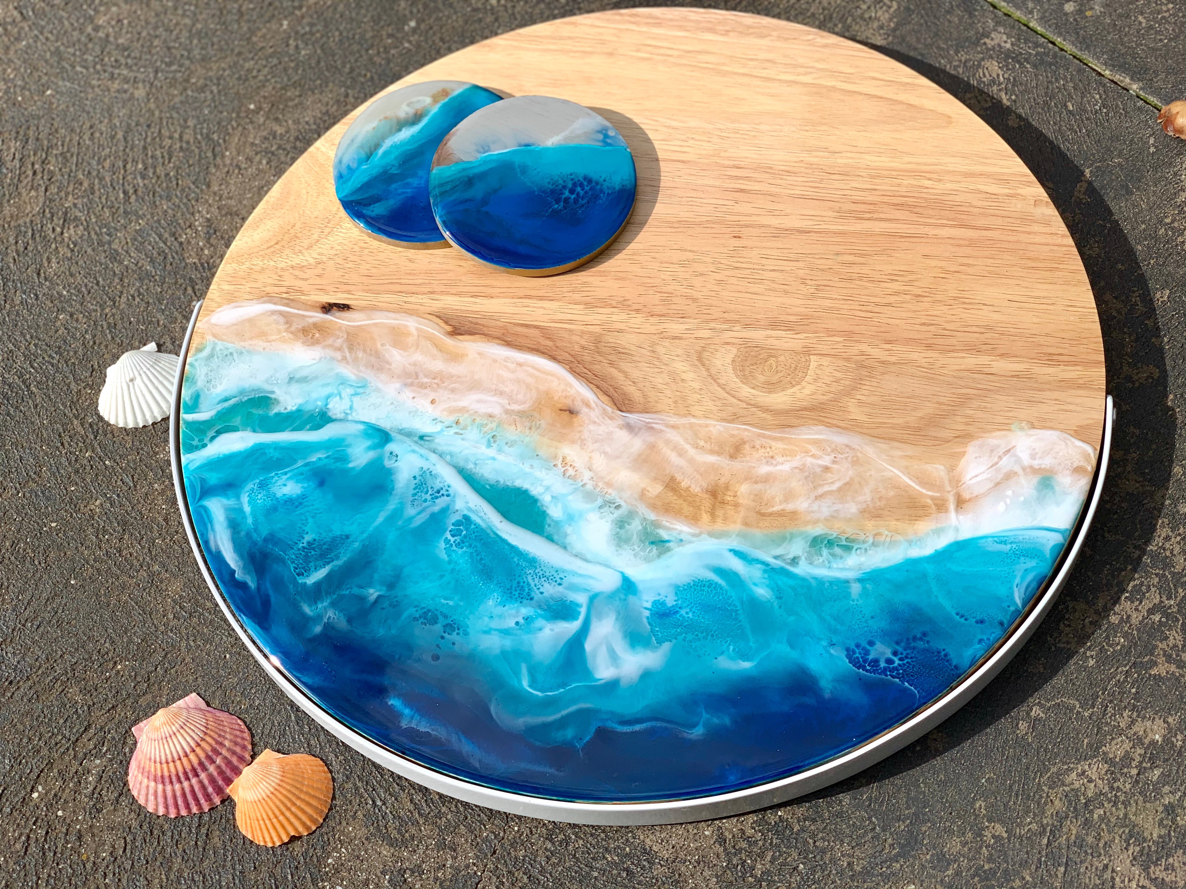 Ocean board | round serving board | serve board | charcuterie boa