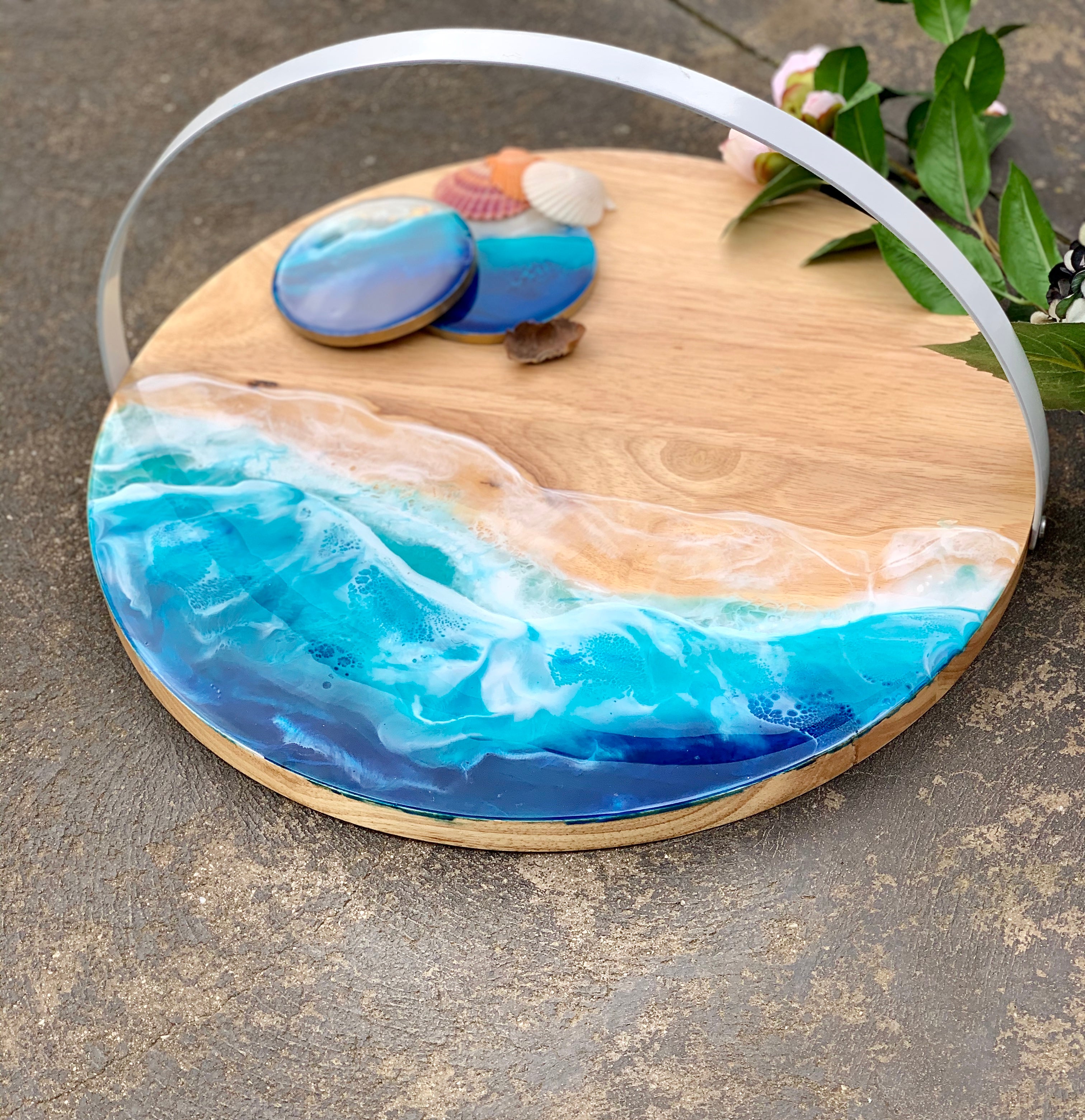 Ocean board | round serving board | serve board | charcuterie boa