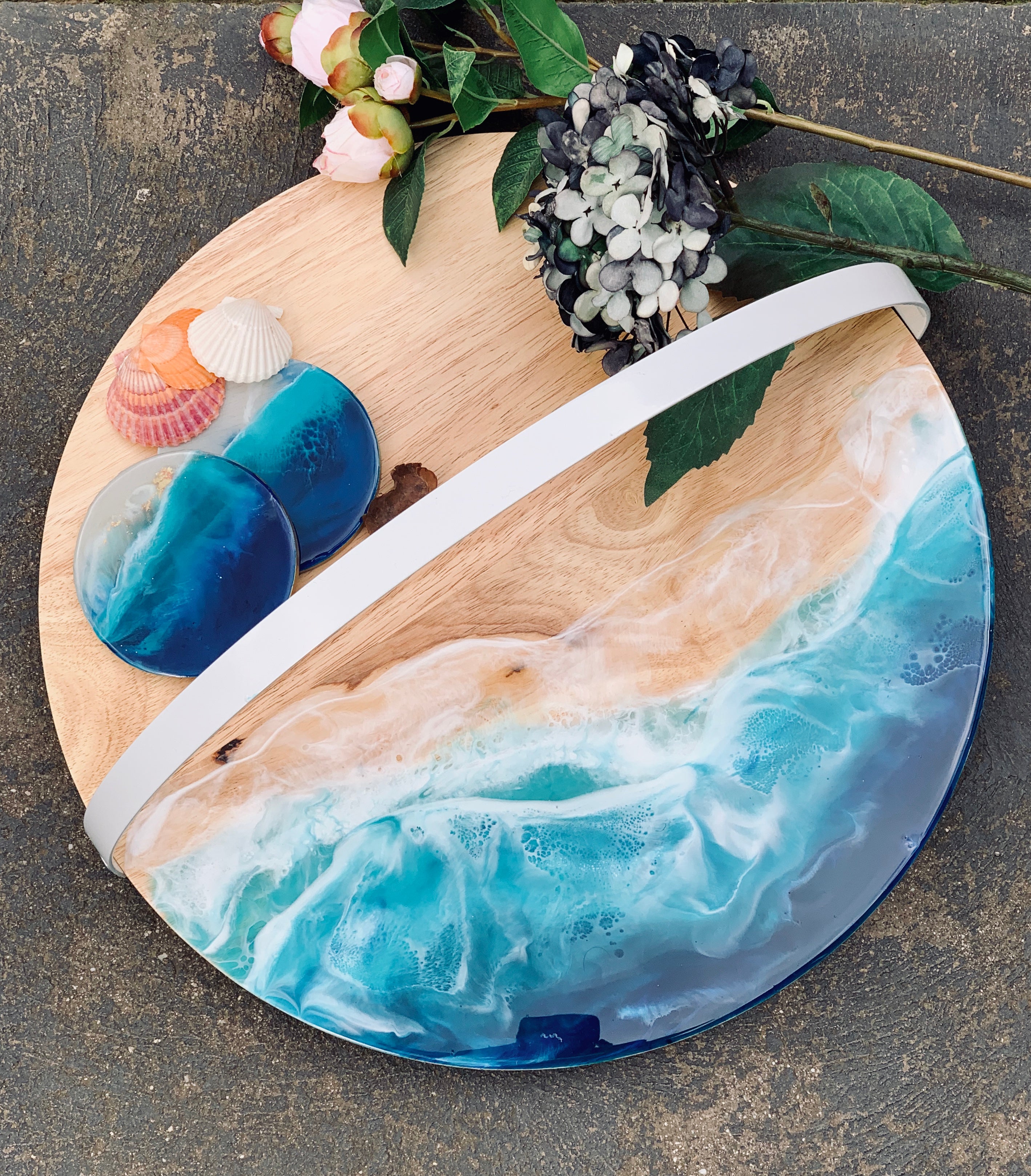 Ocean board | round serving board | serve board | charcuterie boa