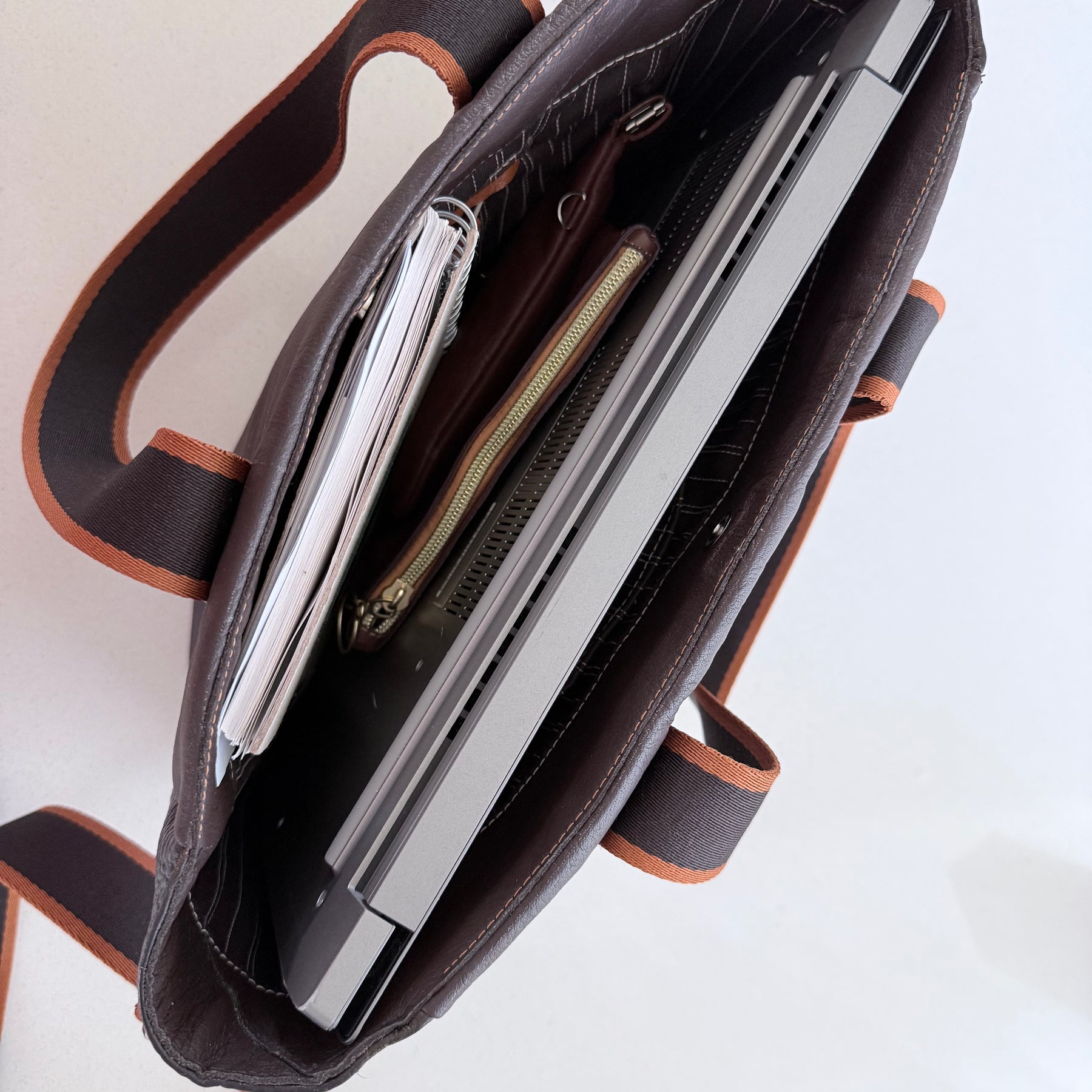 Brown Genuine Leather Tote Bag