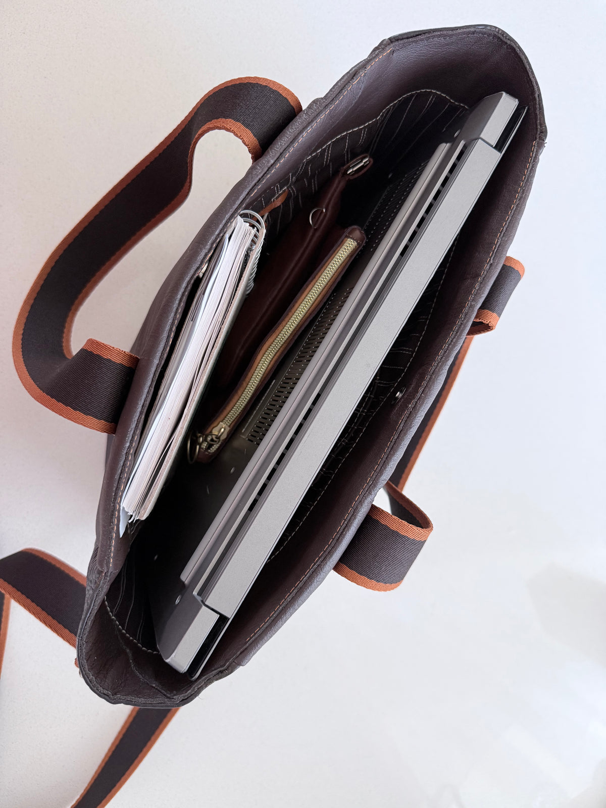 Brown Genuine Leather Tote Bag