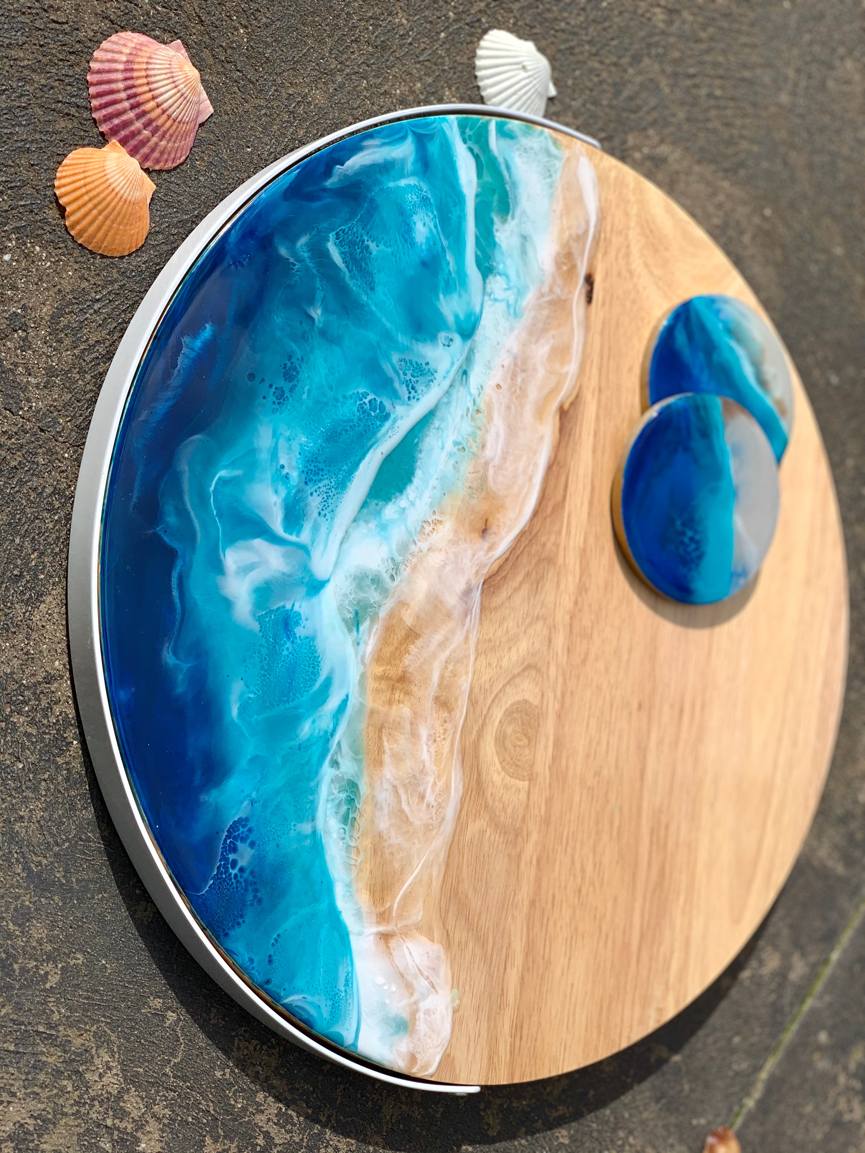 Ocean board | round serving board | serve board | charcuterie boa