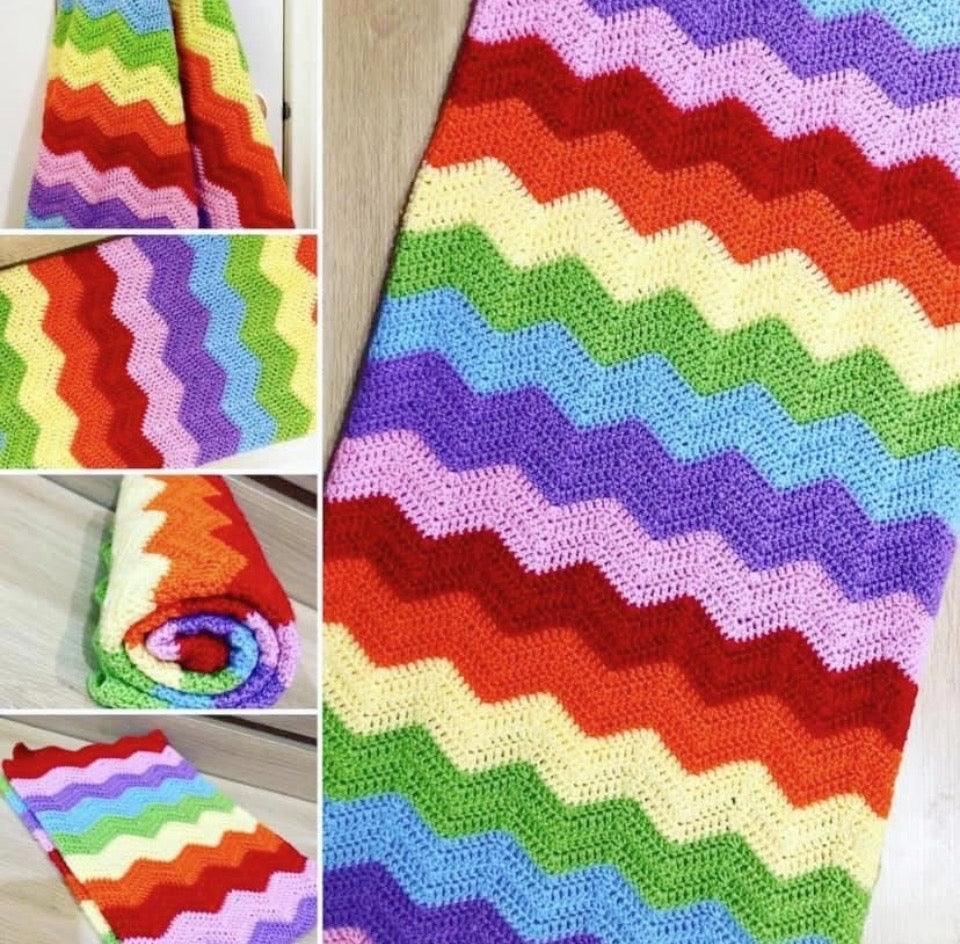 Rainbow Chevron Baby Blanket- Made to Order