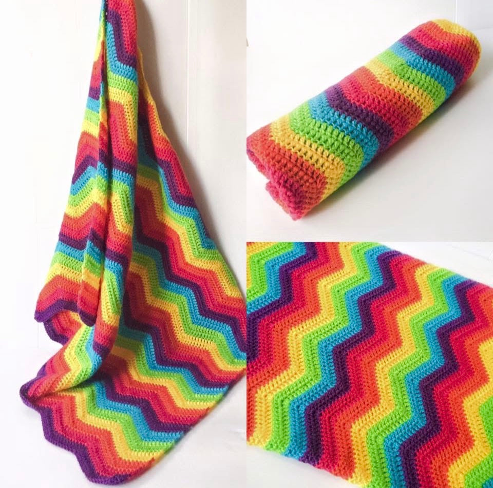 Rainbow Chevron Baby Blanket- Made to Order