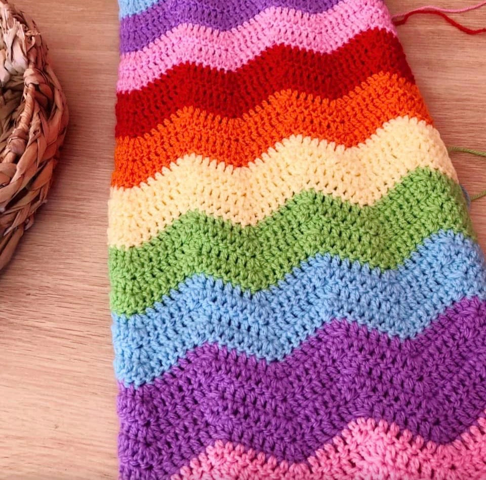 Rainbow Chevron Baby Blanket- Made to Order