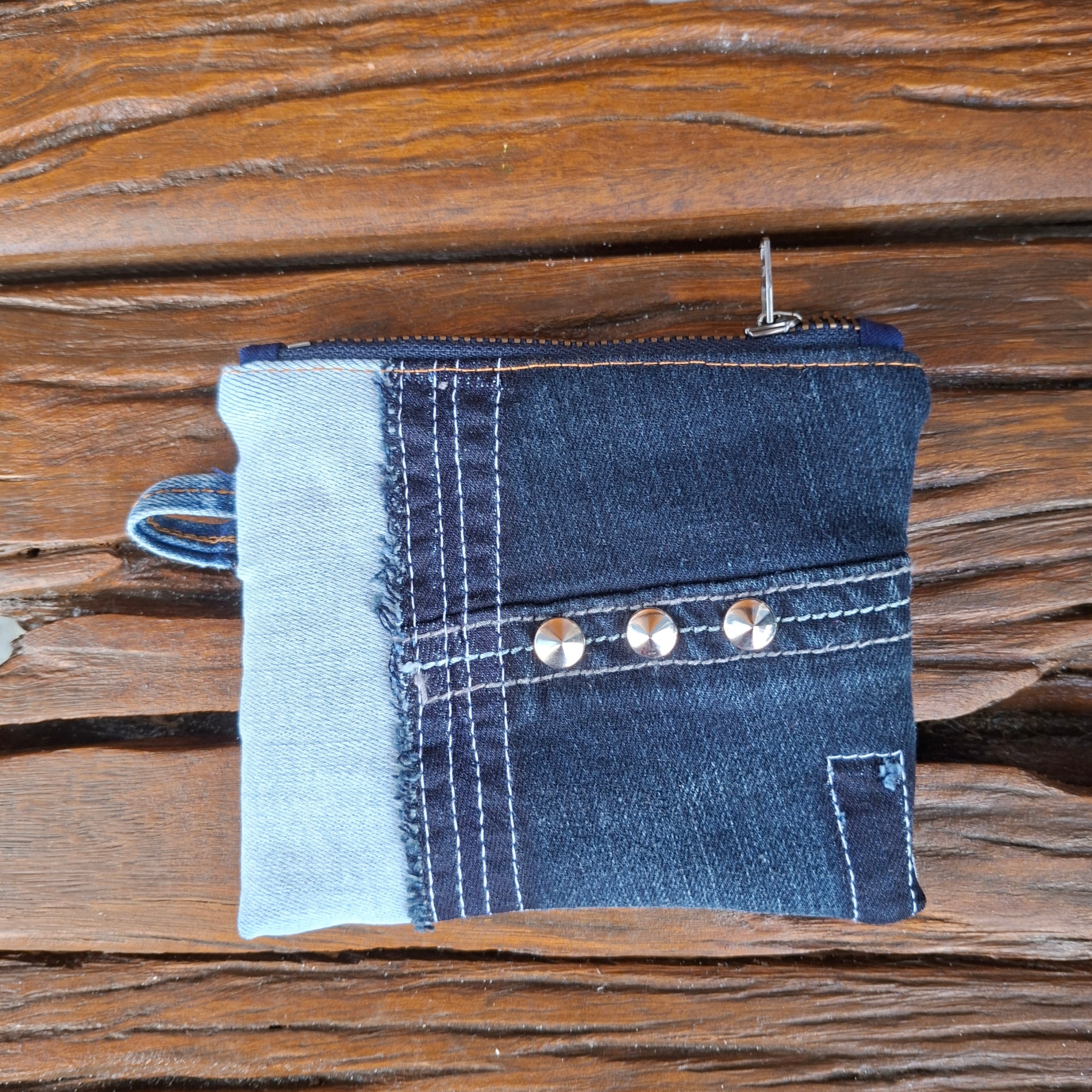 Recycled Denim Flat 'Ohhh!' Zipper Pouch