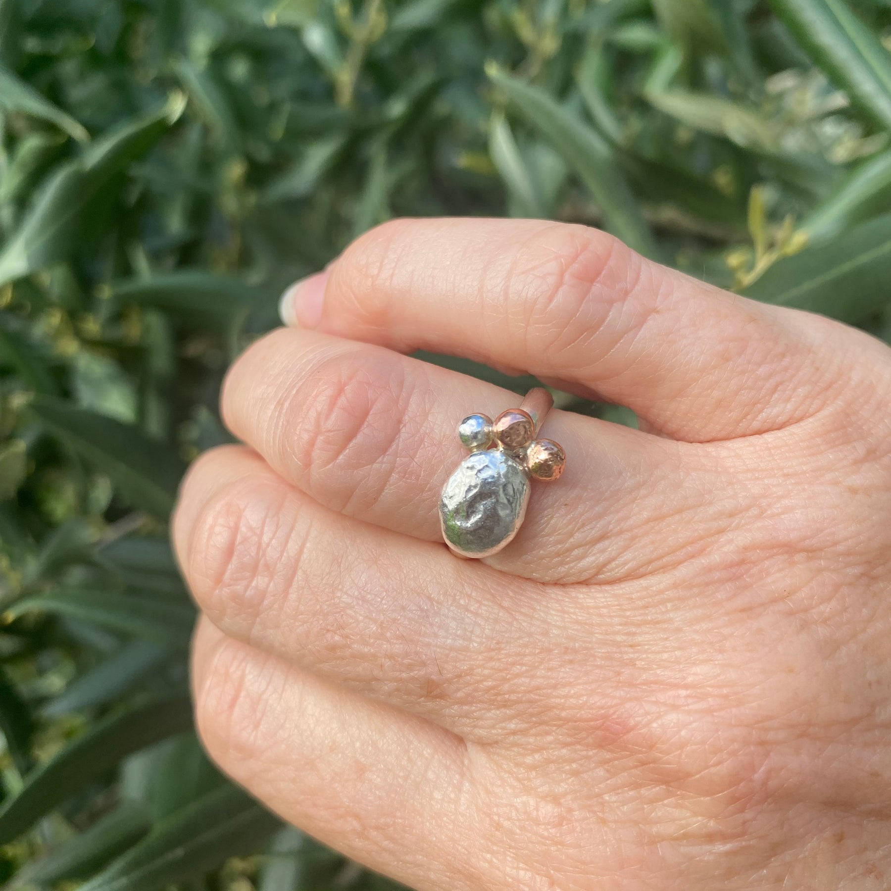 Gather Ring – Sterling Silver &amp; Copper – Size P