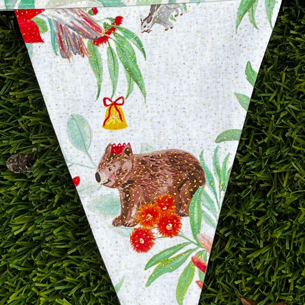 Handmade Australiana Bunting | Christmas | 12 flags | double sided