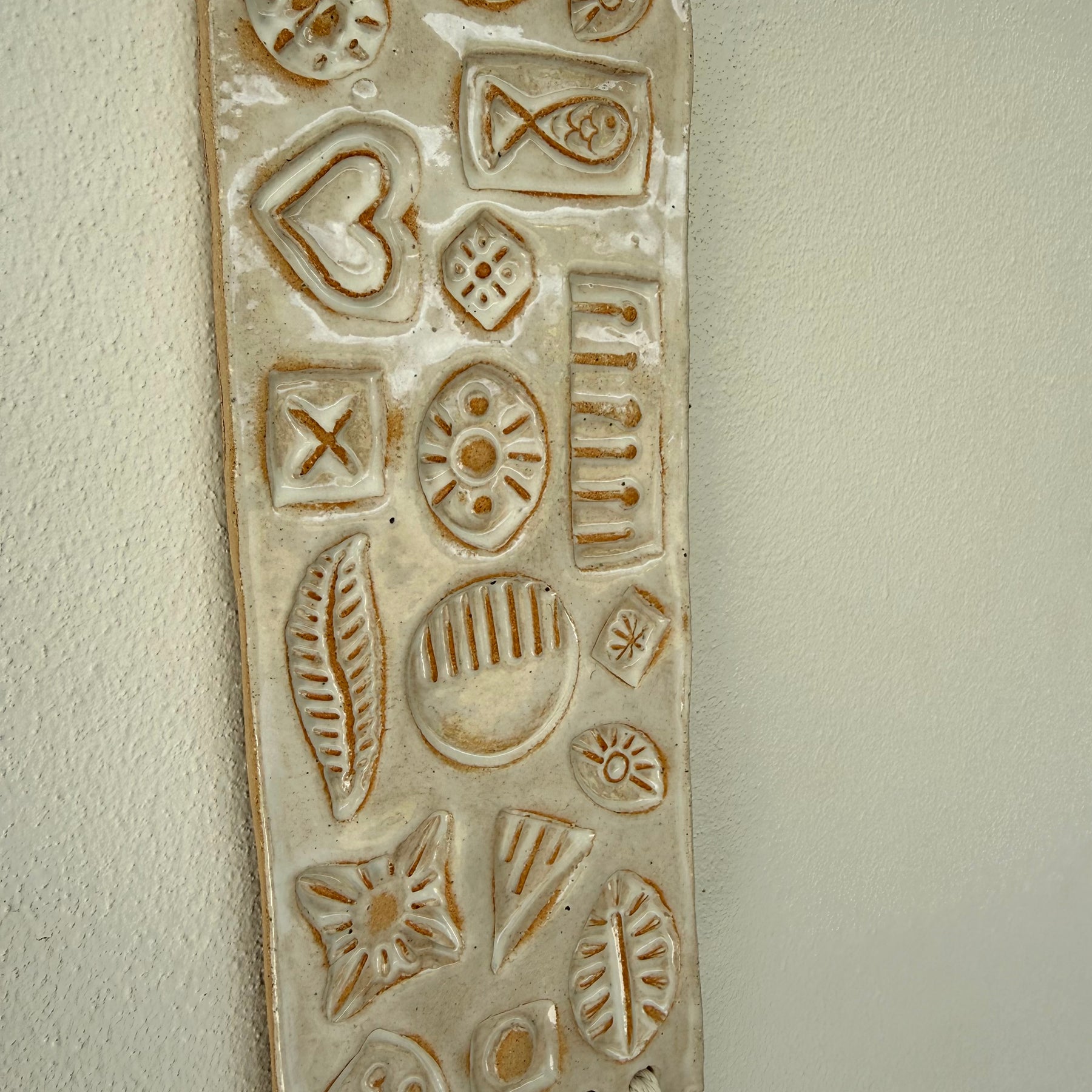 Ceramic Stamped Wall Art Tablet Large