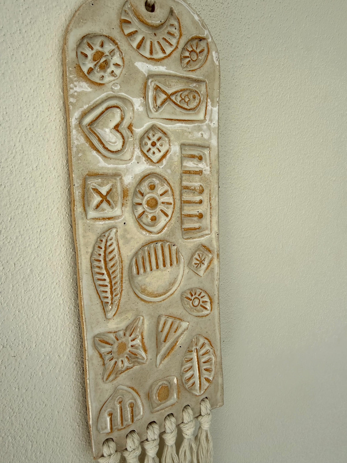 Ceramic Stamped Wall Art Tablet Large