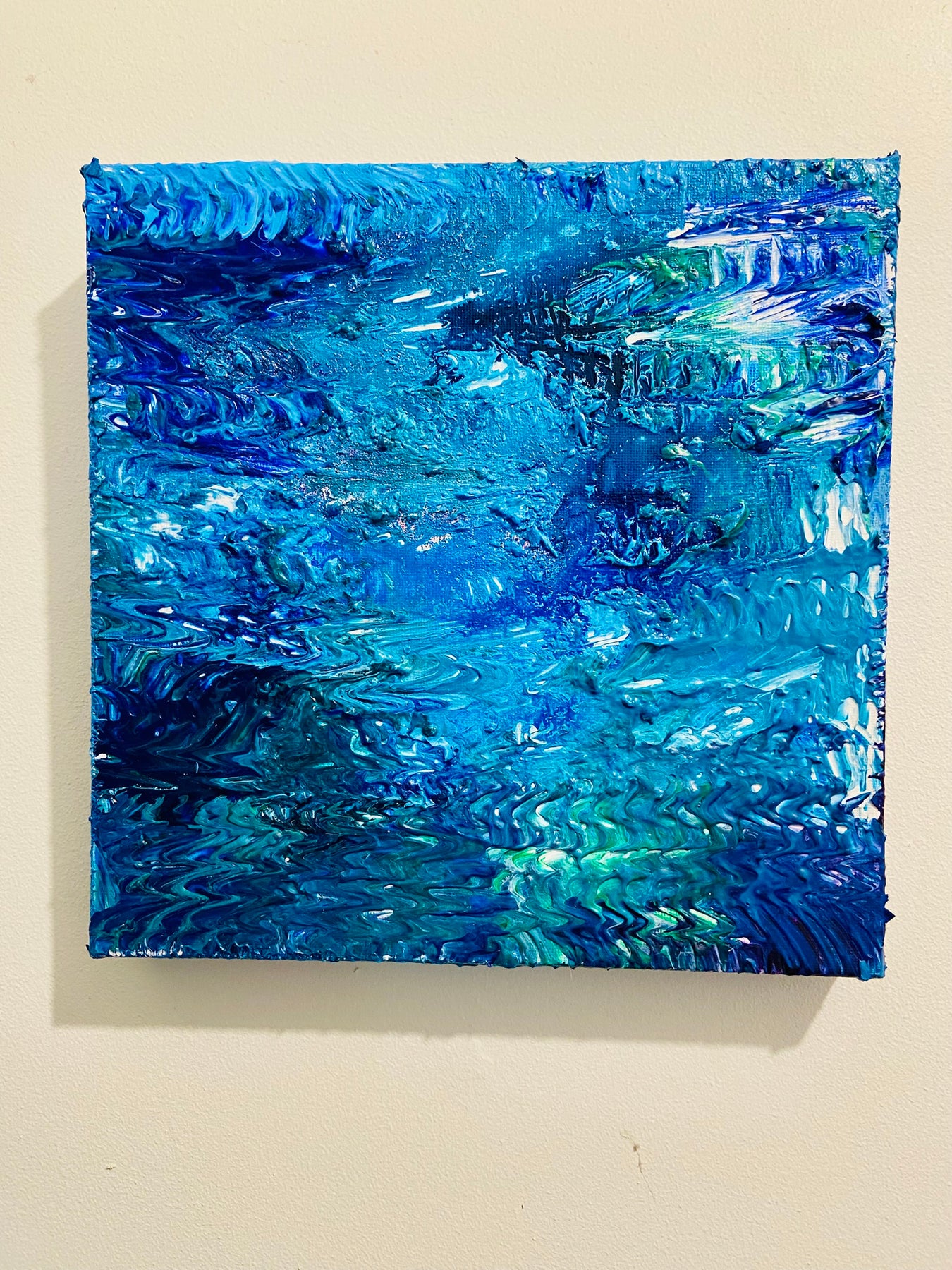Ripples 2 ORIGINAL CANVAS PAINTING 25.4x25.4x3.5cm by Margo Humphries