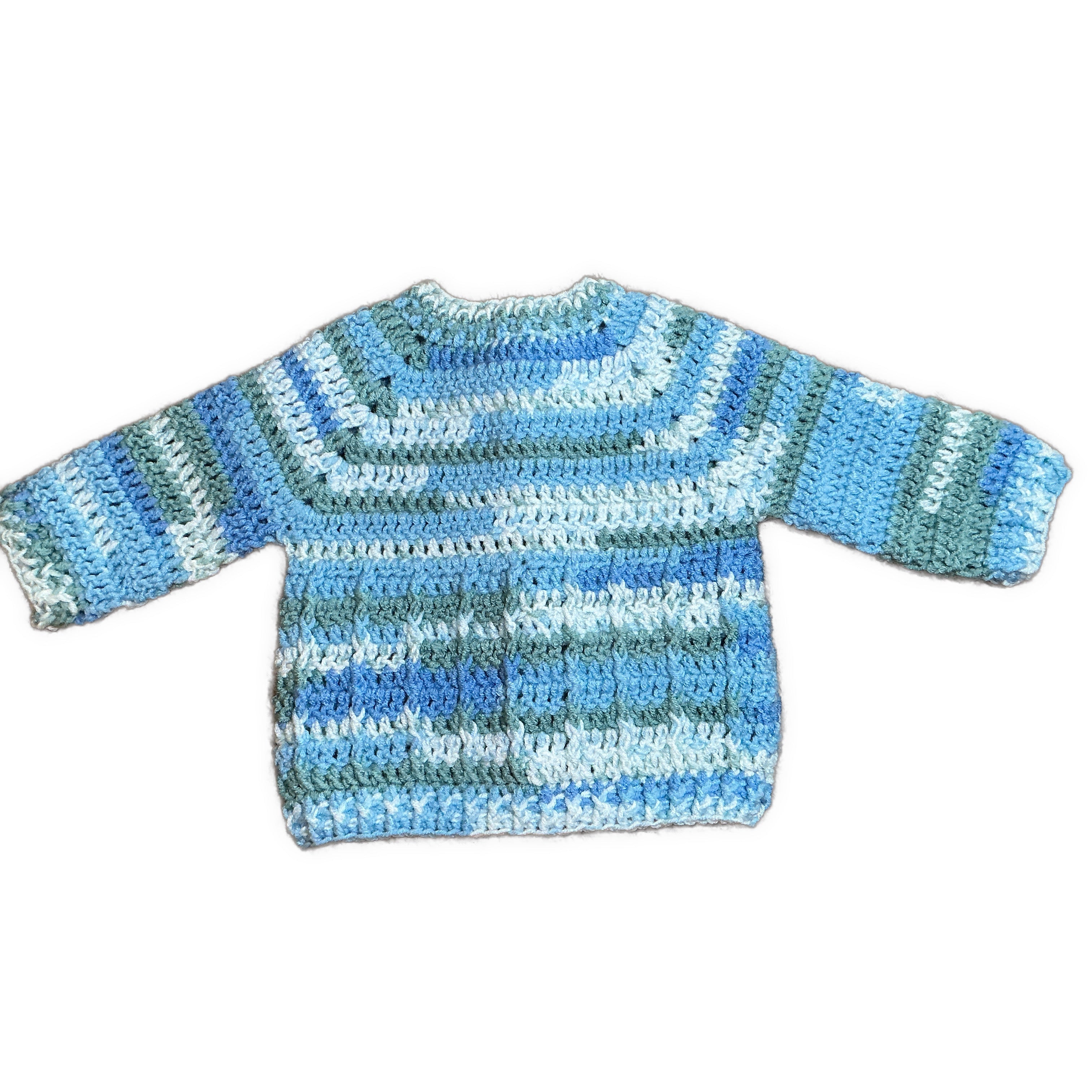 Hand Crocheted “Bambino” Baby Prints Cardigan | 3-6 months