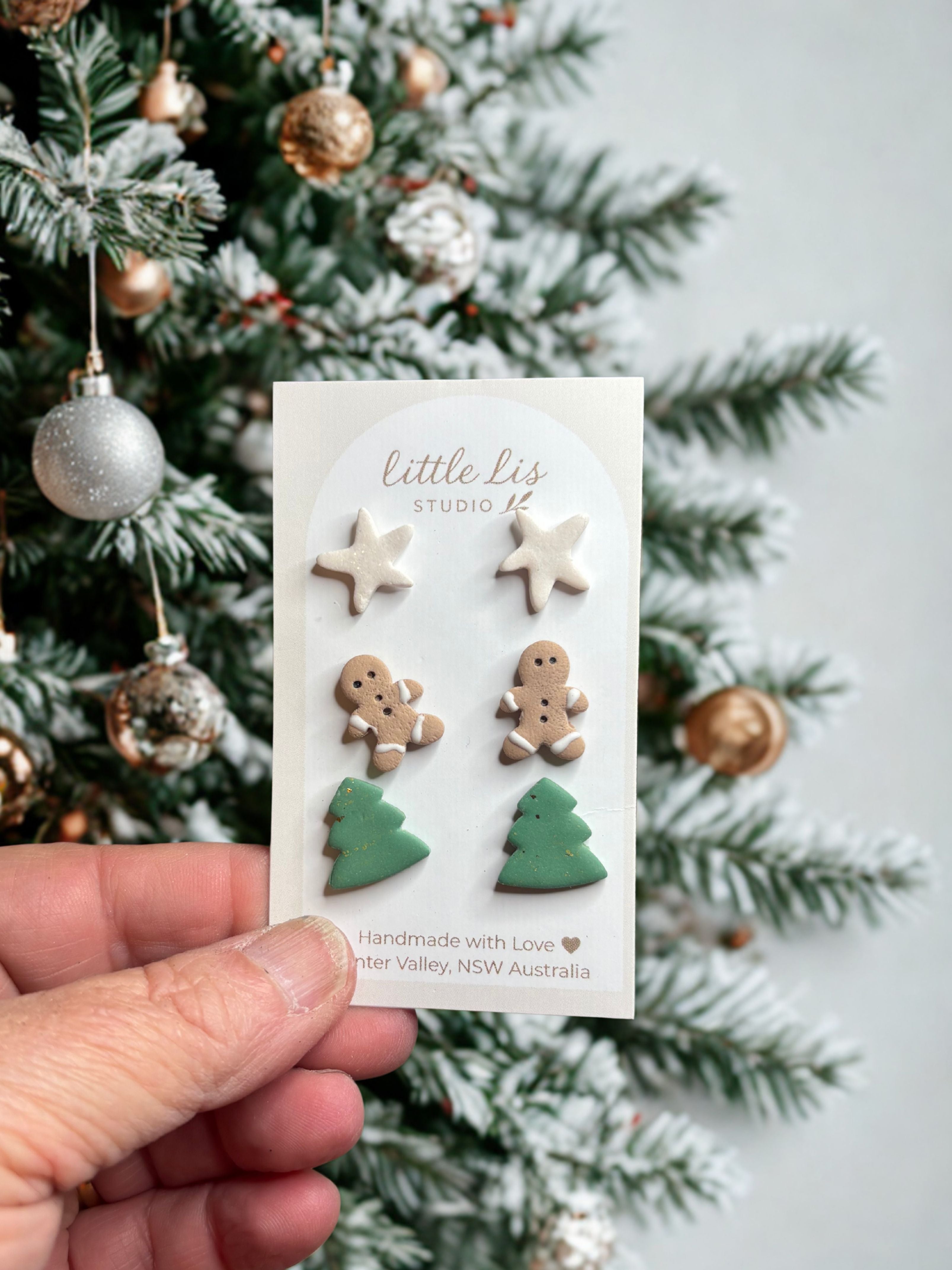 Christmas Earrings - Polymer Clay (Fee Shipping)