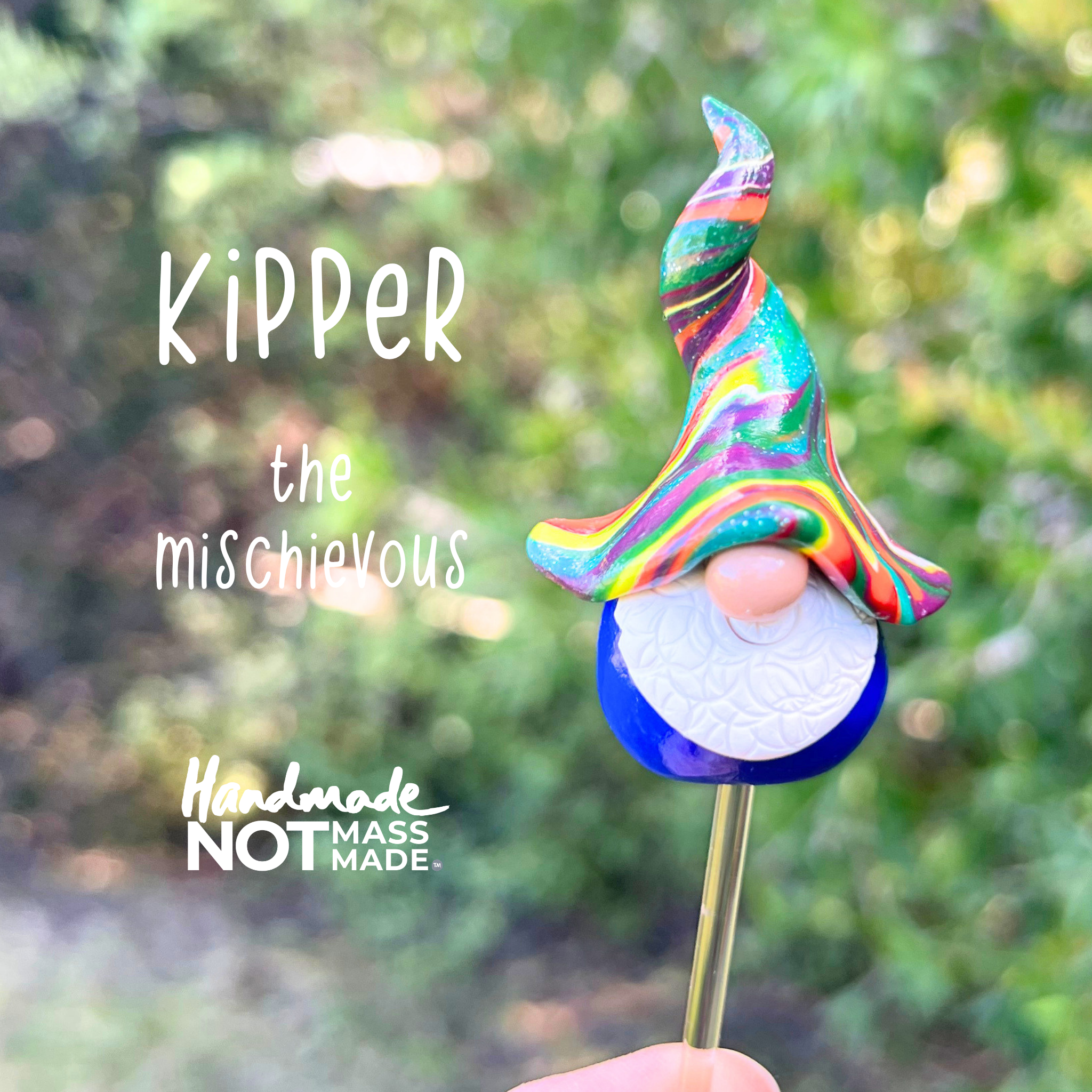 Whimsical polymer gnome trio - Frozzle, Kipper & Snop